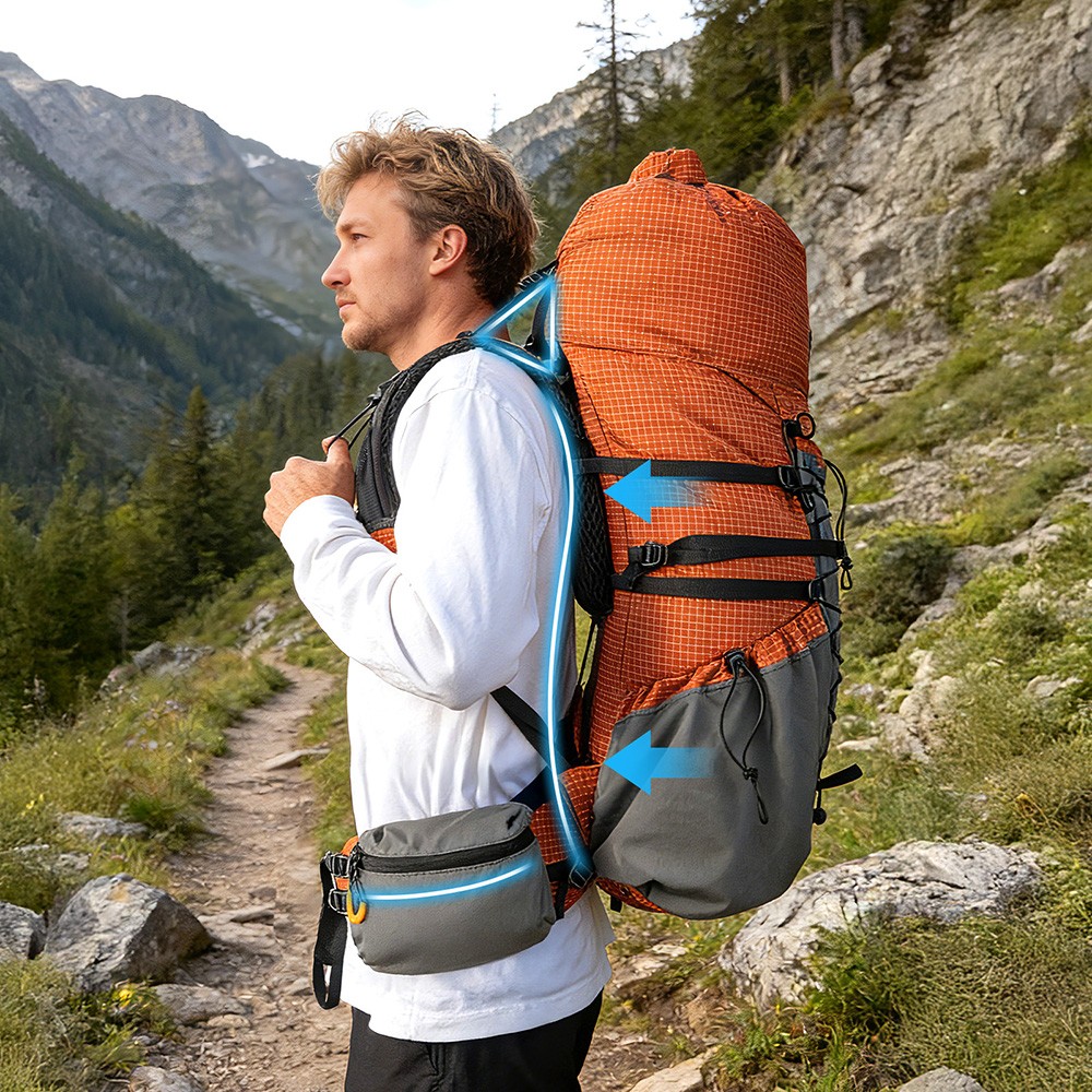 Internal Frame Camping Backpack 70L Lightweight Hiking Pack with Rain Cover