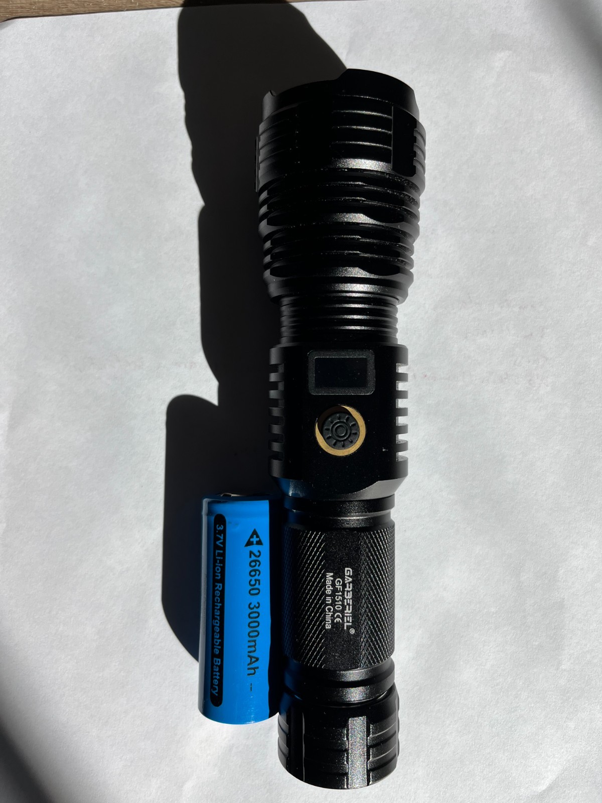 NEW 3000 Lumen GARBERIEL GF 1510 Rechargeable Li-Ion 26650 Aluminum Flashlight