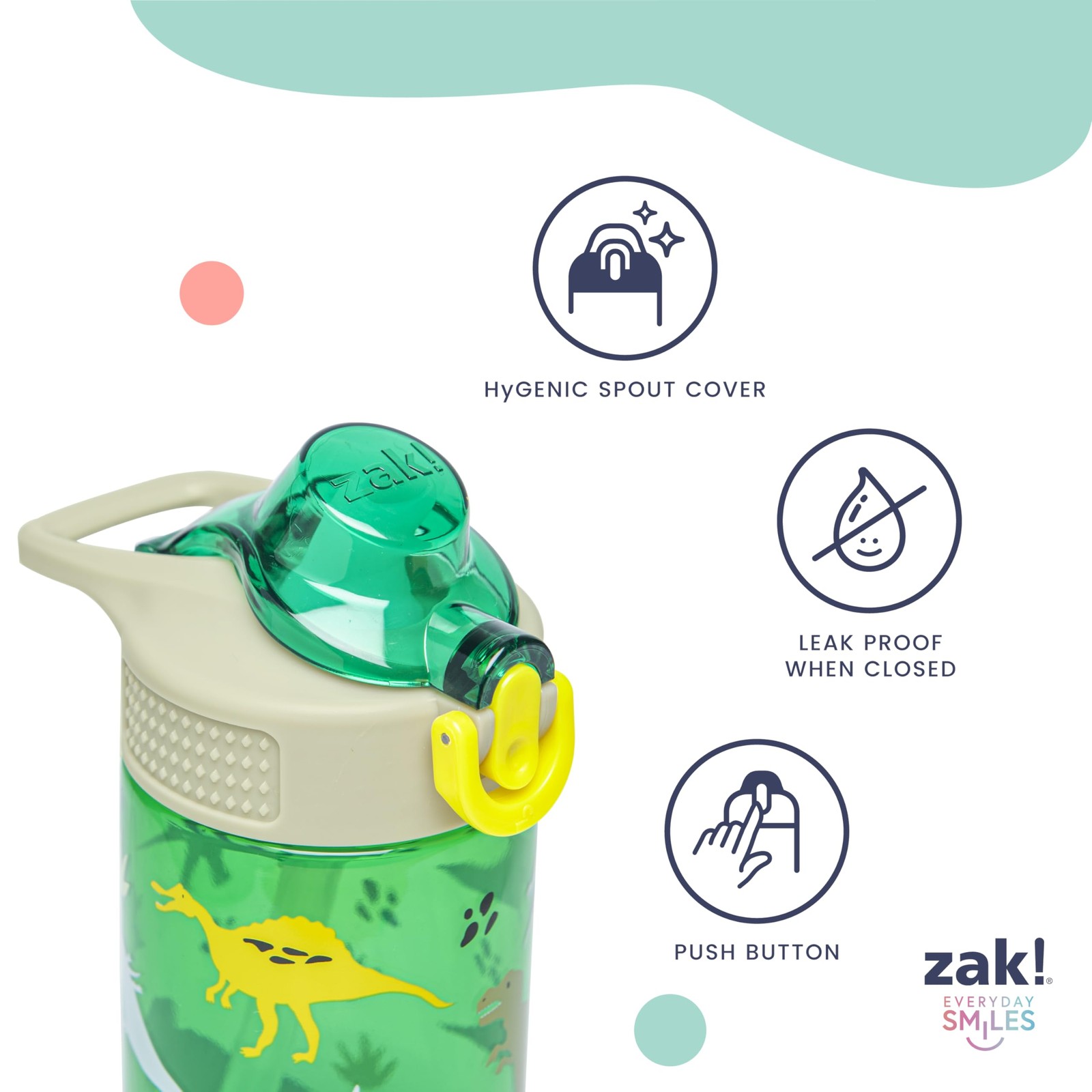 Disney Princess Sage Kids Water Bottle For School or Travel, 16oz Durable Pla…