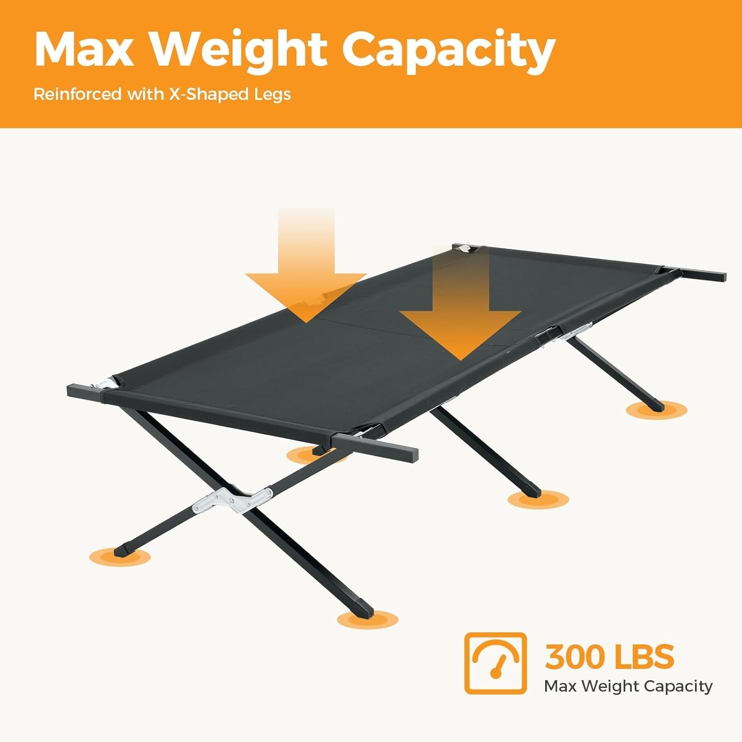 Heavy Duty Folding Army Bed w/Carry Bag,Portable Napping Bed Outdoor Camping Cot