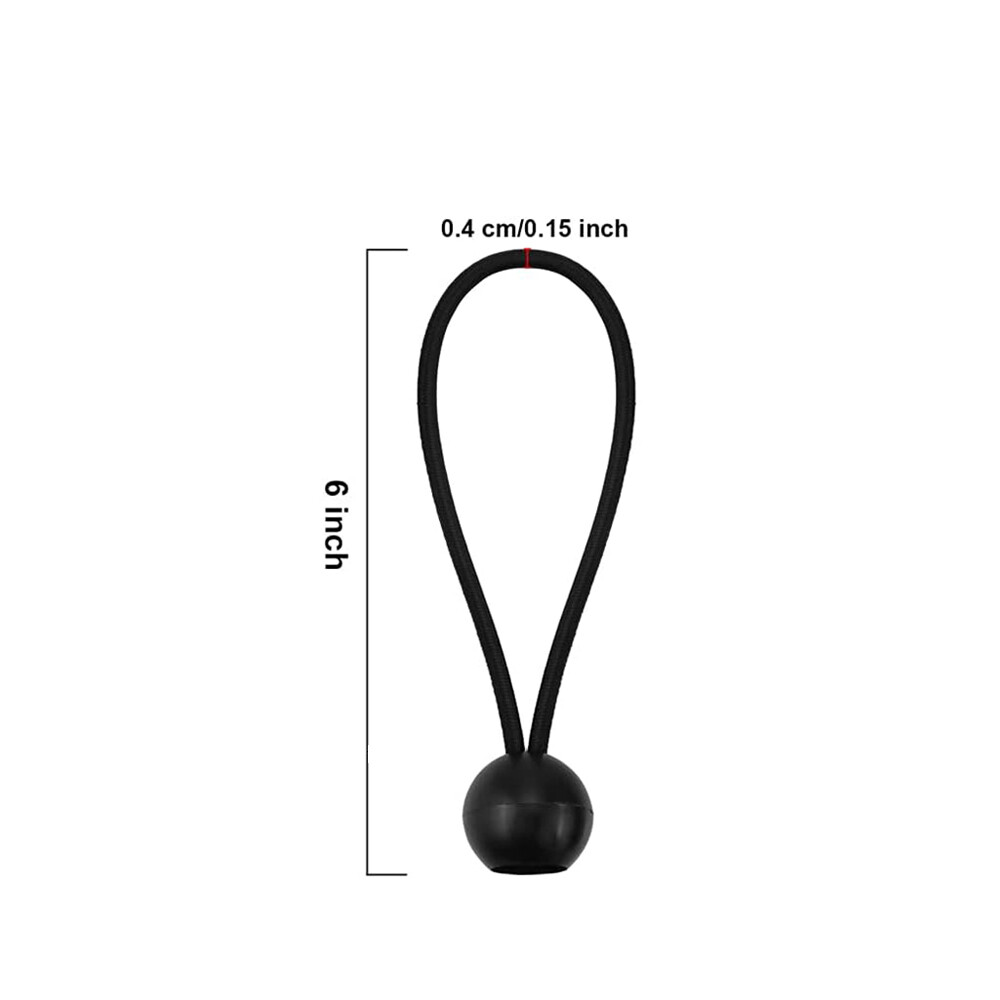 25-100 Pcs 6″ 9″ Ball Bungee Cords Black UV Resistant Tie Downs for Canopy Tarp
