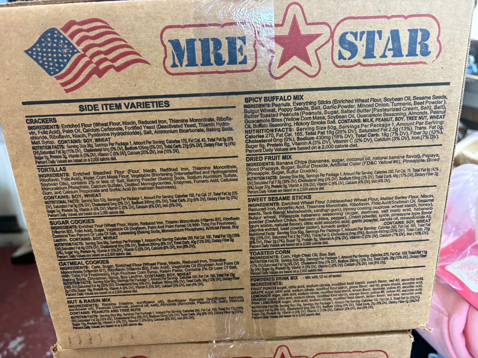 MRE Meals Ready to Eat 12 meals in a case Free Shipping