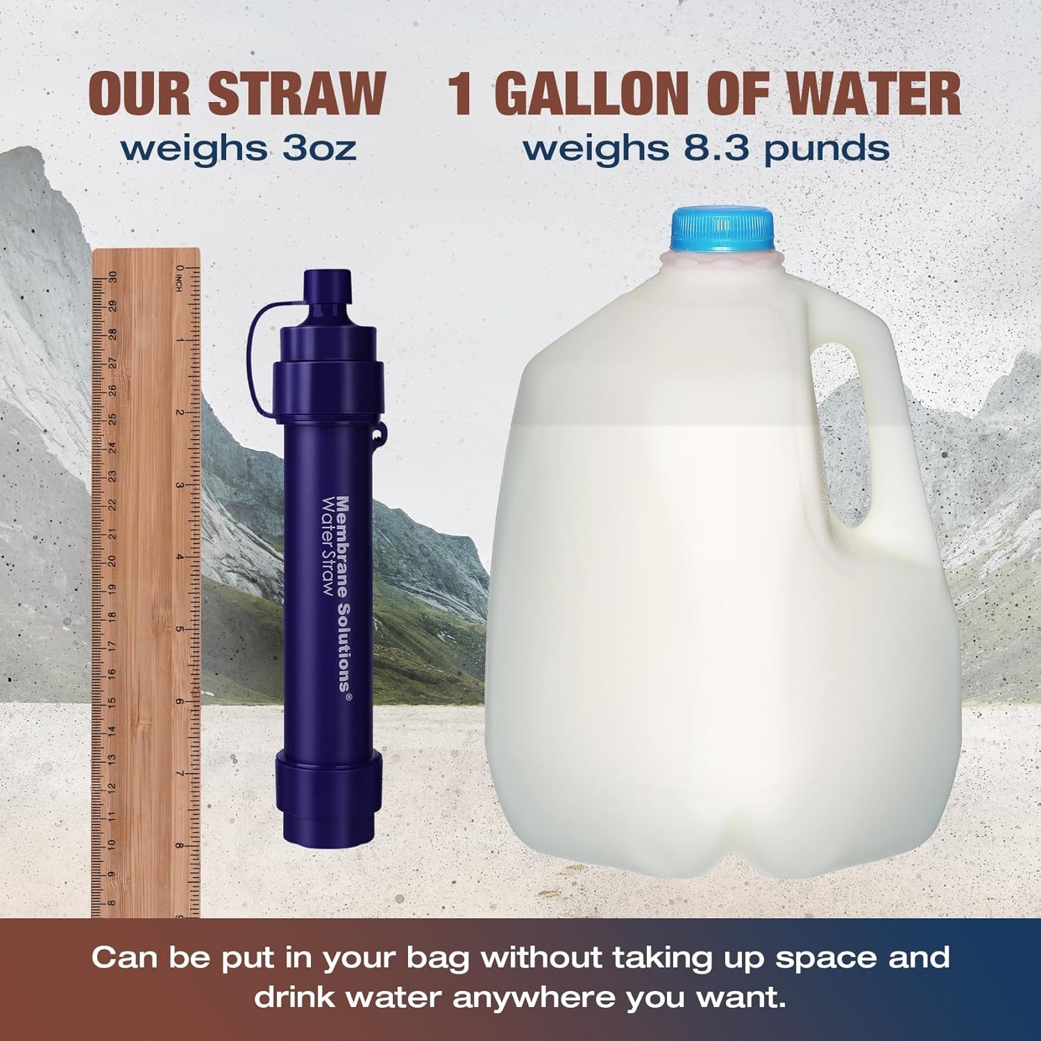 6 Pack Personal Water Filter Straw Survival Water Filtration Purifier,Emergency