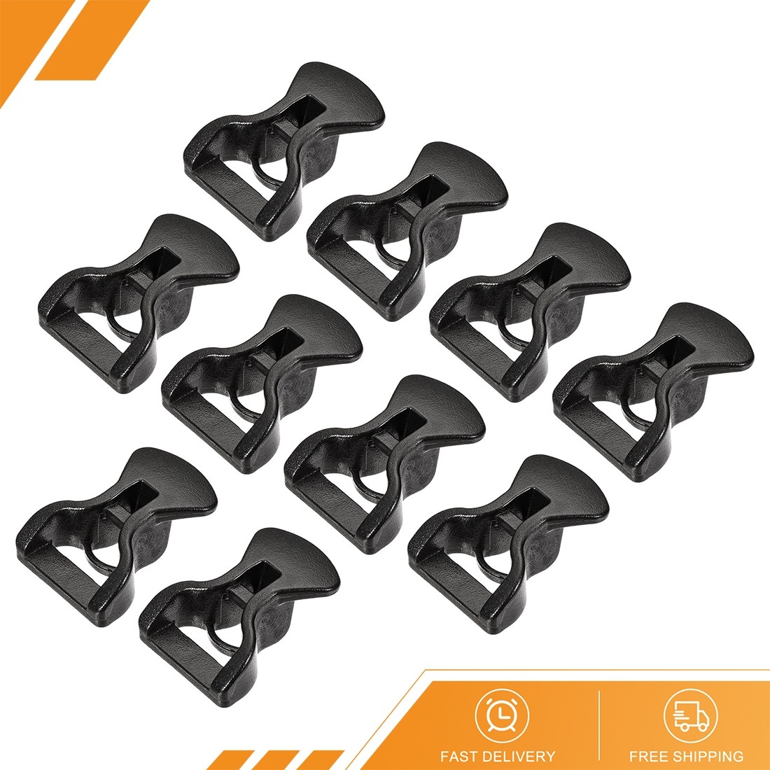 10Pack – Tent Rope Buckles 4mm Plastic Guyline Adjuster Cord Tensioners Canopy