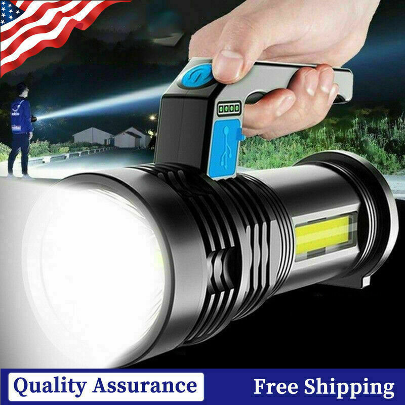 Super Bright LED Searchlight Portable Rechargeable Spotlight Handheld Flashlight