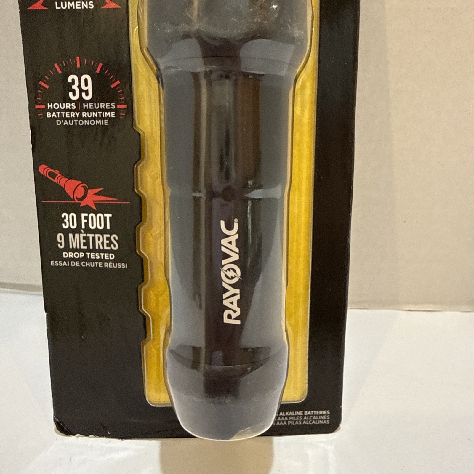 Rayovac Virtually Indestructible Flashlight 300 Lumens 30 Ft Drop 39 HR Battery