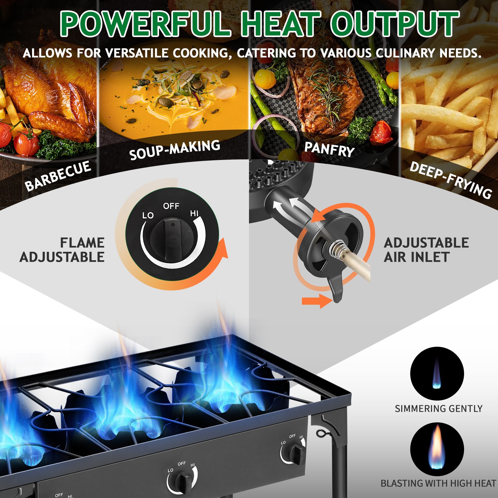 225000 BTU Propane Stove 3 Burner Gas Outdoor Portable Camping Party BBQ Grill