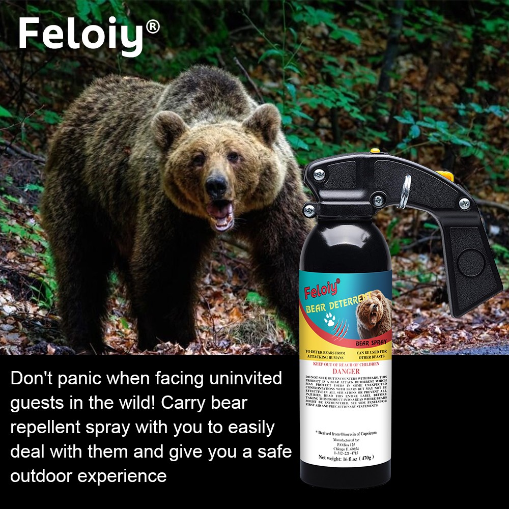 Feloiy Home Self Defense 16oz 35Ft, Bear Repellent Spray Legal Formula
