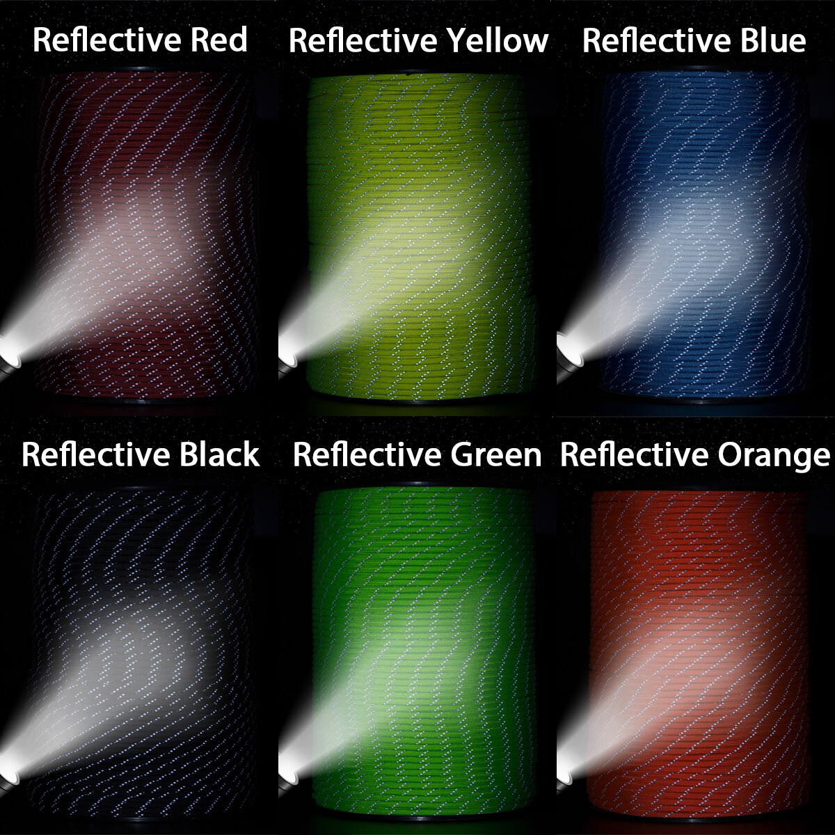 HERCULES 1000 ft Type III Paracord 550 Paracord Rope Parachute Cord Reflective