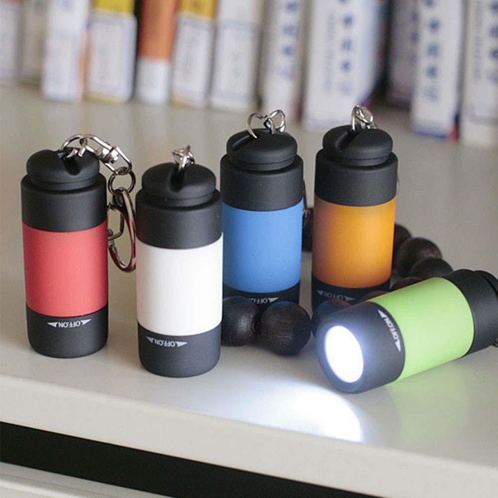 2 Pack Rechargeable USB LED Light Flashlight Lamp Mini Torch Pocket Keychain