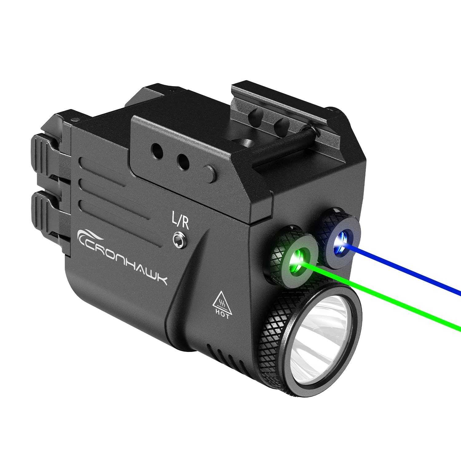 500 Lumen Blue Green Laser Light for Pistol, Rechargeable Rail Mounted Flashl…