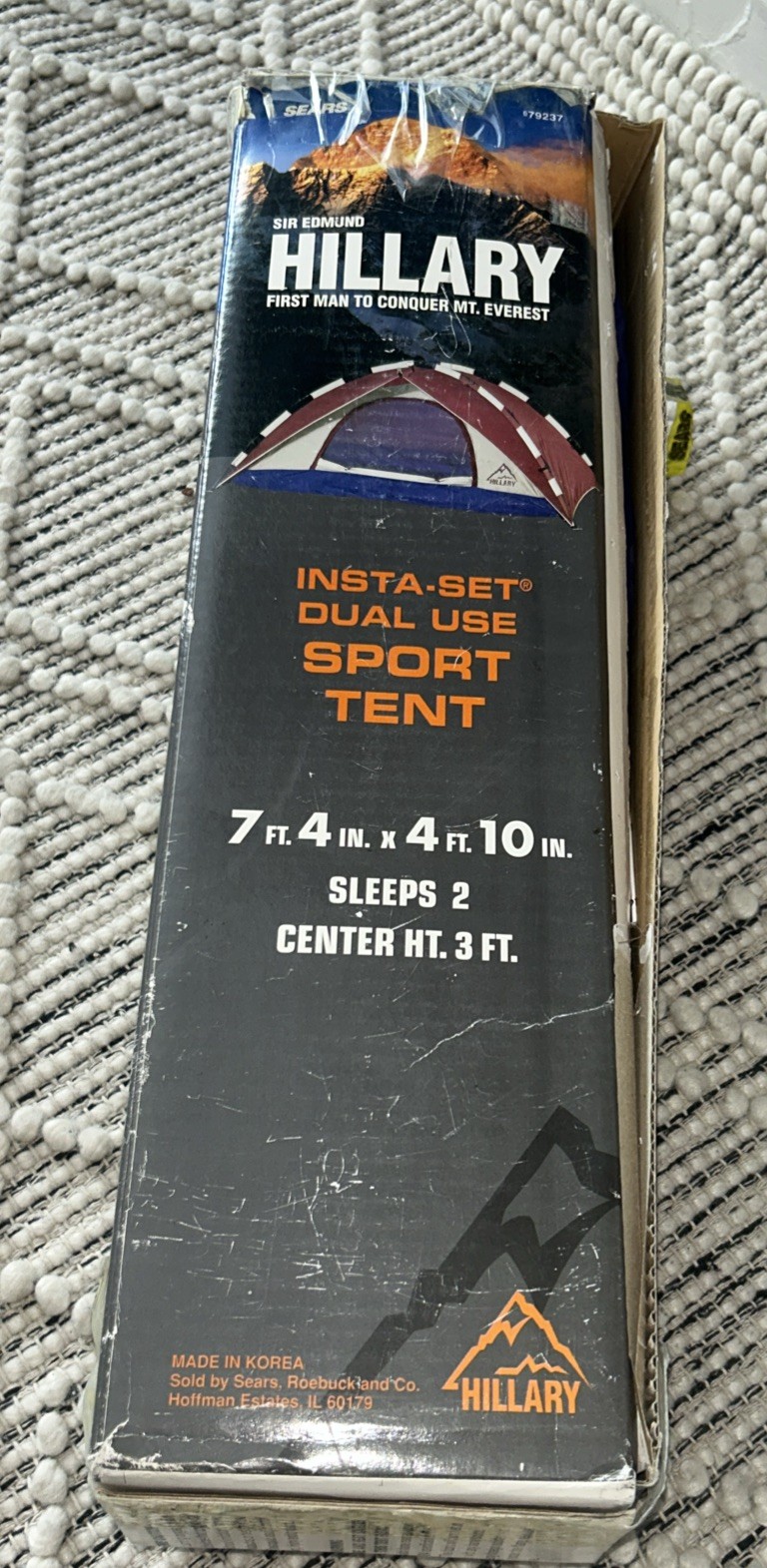 Sears Sir Edmond Hillary 2 Person Insta-Set Sport Tent NIB 7ft 4in X 4ft 10in
