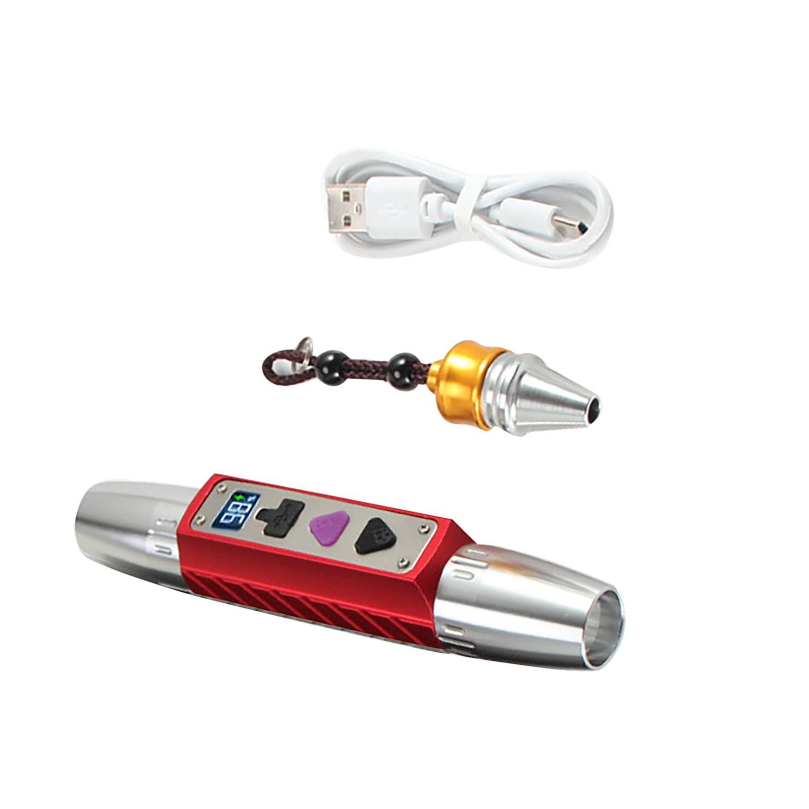 1 PC USB Rechargeable Aluminum Alloy Expert Jade Flashlight Four Light Sources