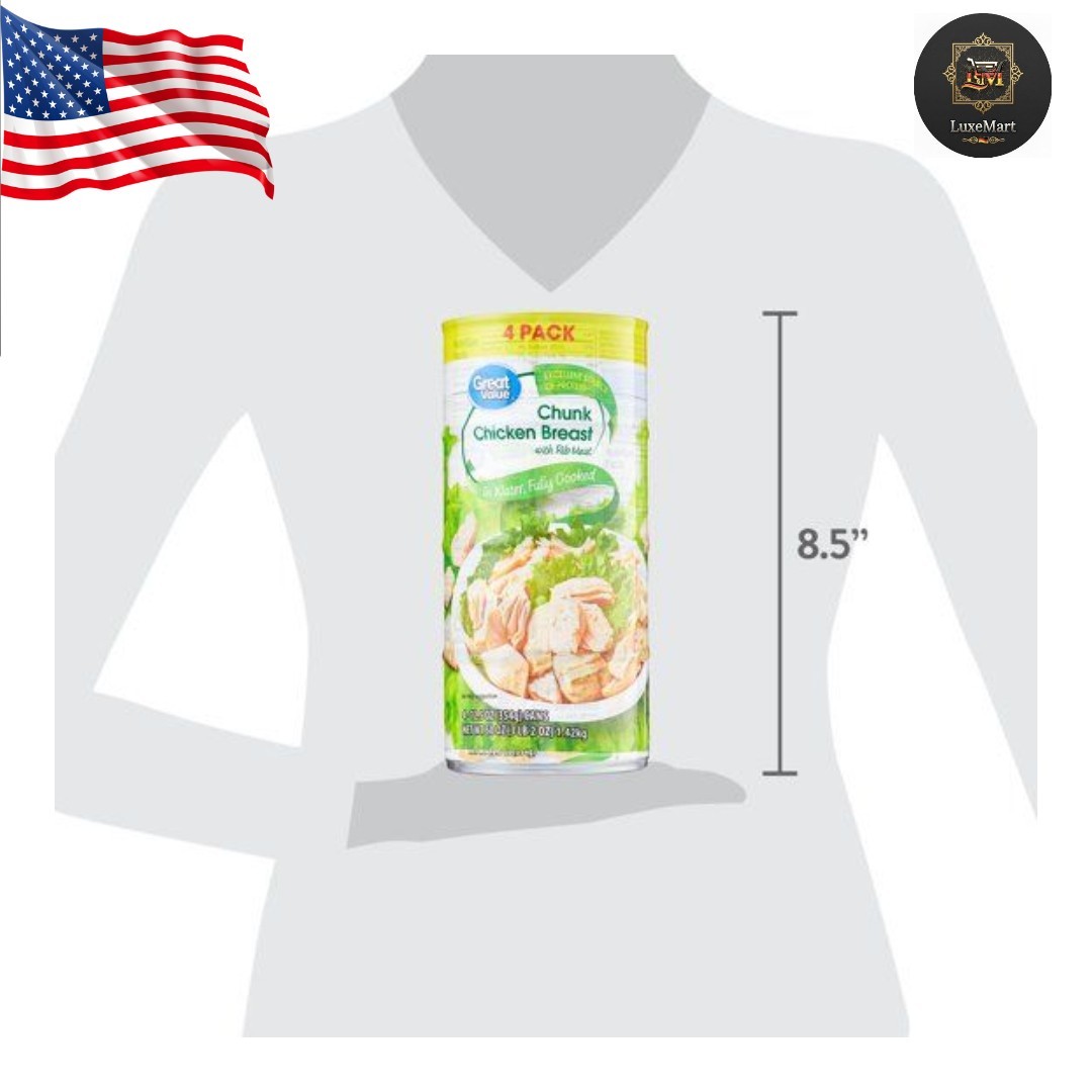 Great Value Chunk Chicken Breast, 12.5 Ounce Can (4 Pack)