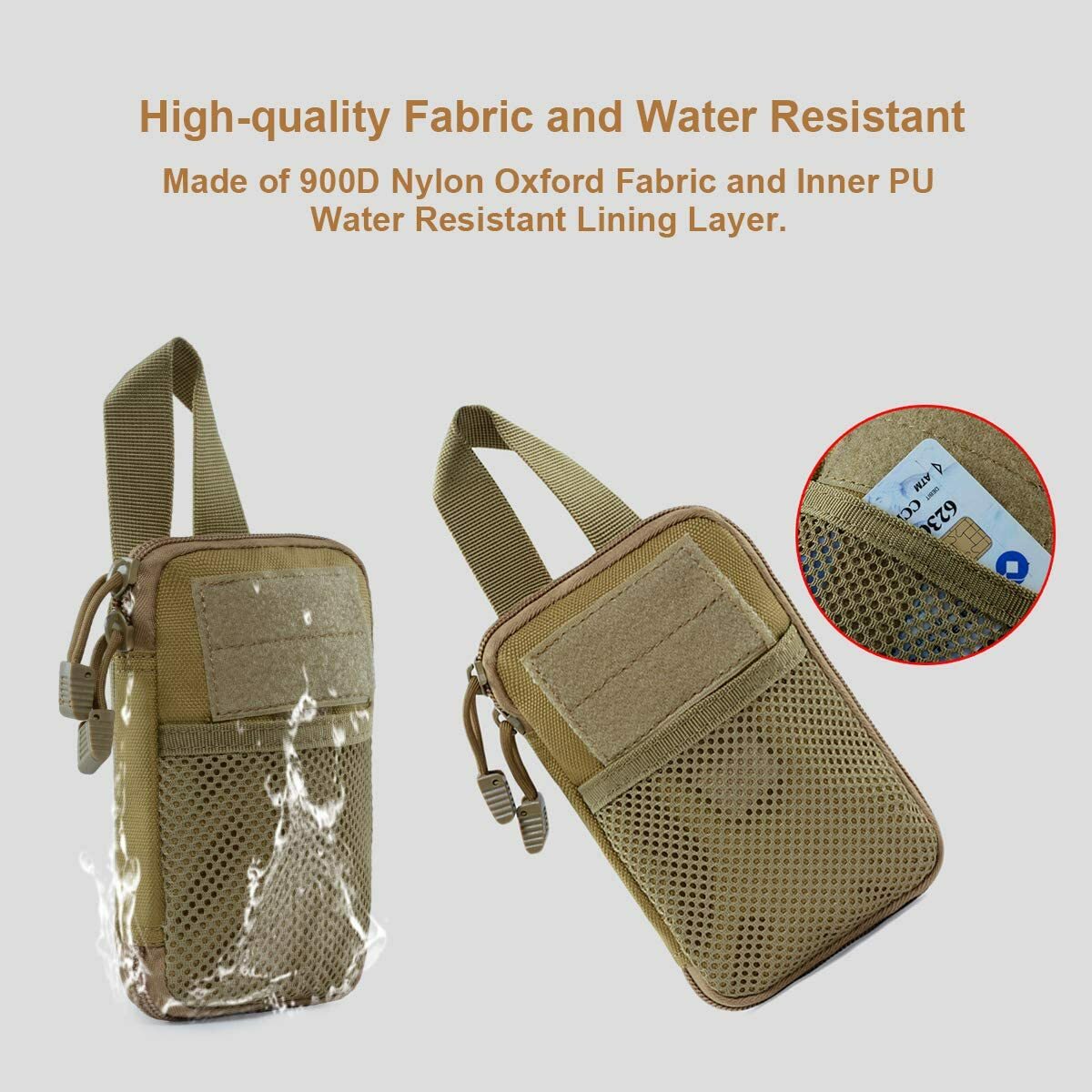 Outdoor Tactical EDC Utility Pouch Nylon MOLLE Compact Pocket Gadget Waist Bag
