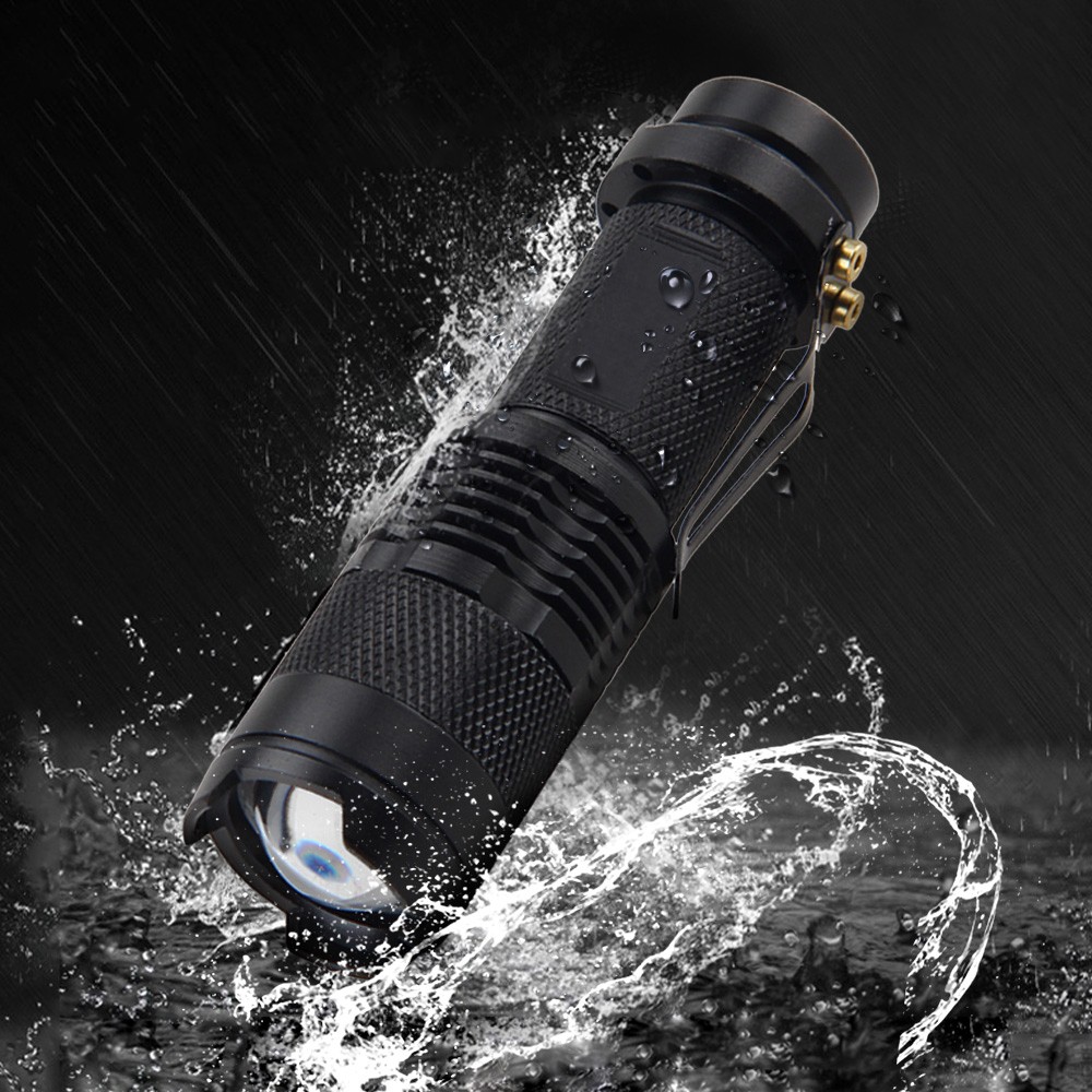 2X Mini LED Super Bright Zoom Flashlight Powerful Camping Lamp Torch