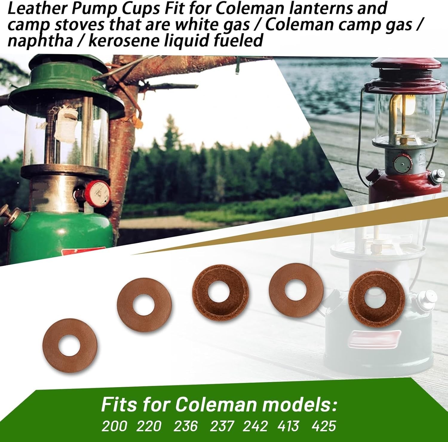 5PCS Leather Pump Cups 216-5091 for Coleman Lanterns & Stoves 220 200 425