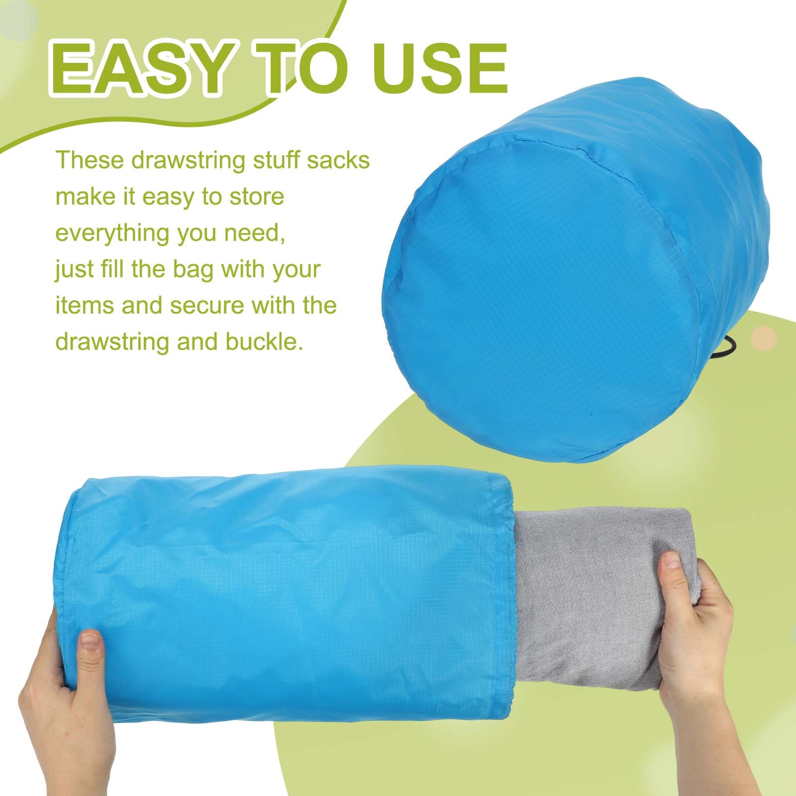 Stuff Sack Nylon Waterproof Storage Sacks 4x8Inch Dark Green