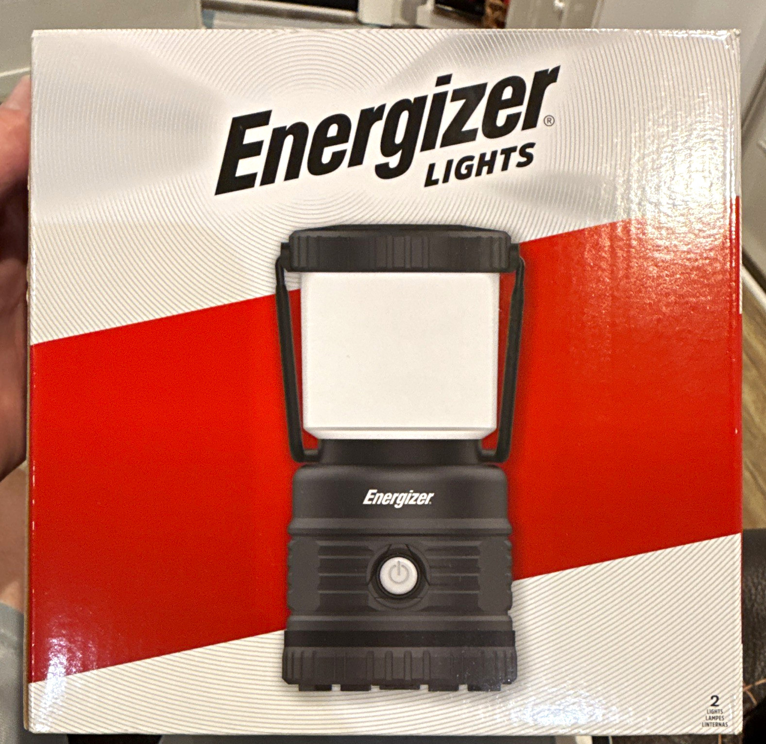 Energizer Battery-Powered Cordless Lanterns 2-Pack Black/White Hanging Handle