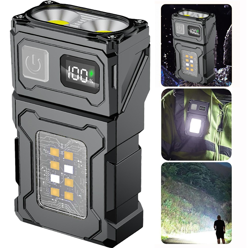 Portable Pocket LED Flashlight Magnetic USB Rechargeable Mini Torch Work Light