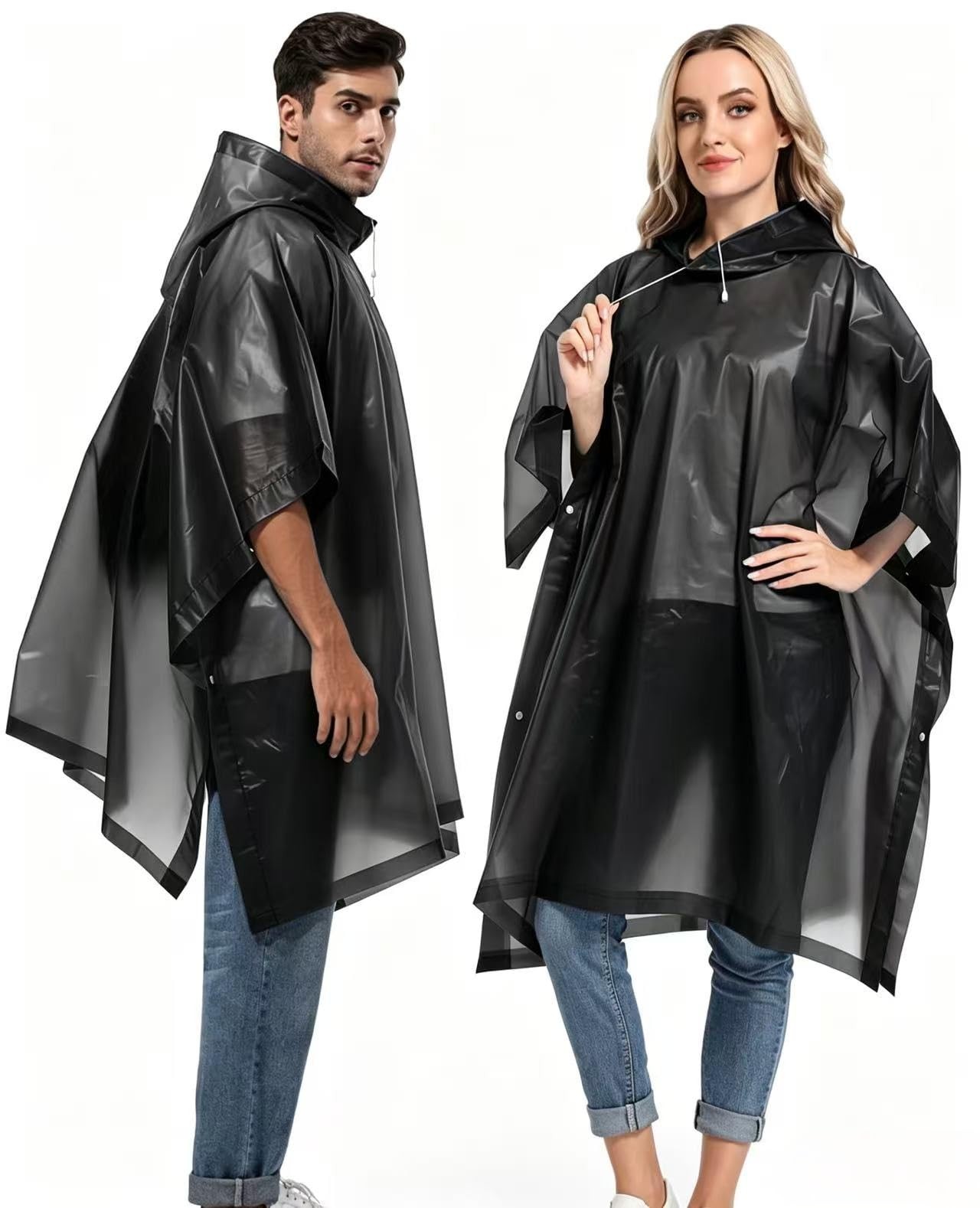 Unisex Reusable Rain Ponchos 2 Packs for Adults Waterproof – Emergency Rain C…