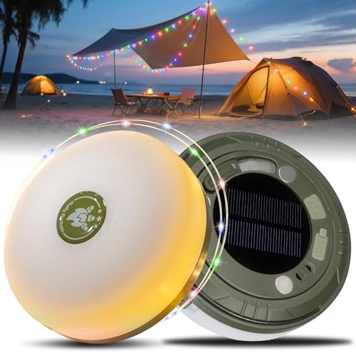2-in-1 Solar Camping Lights String: 5 Modes IP65 29.52ft (Solar, 1-Pack)