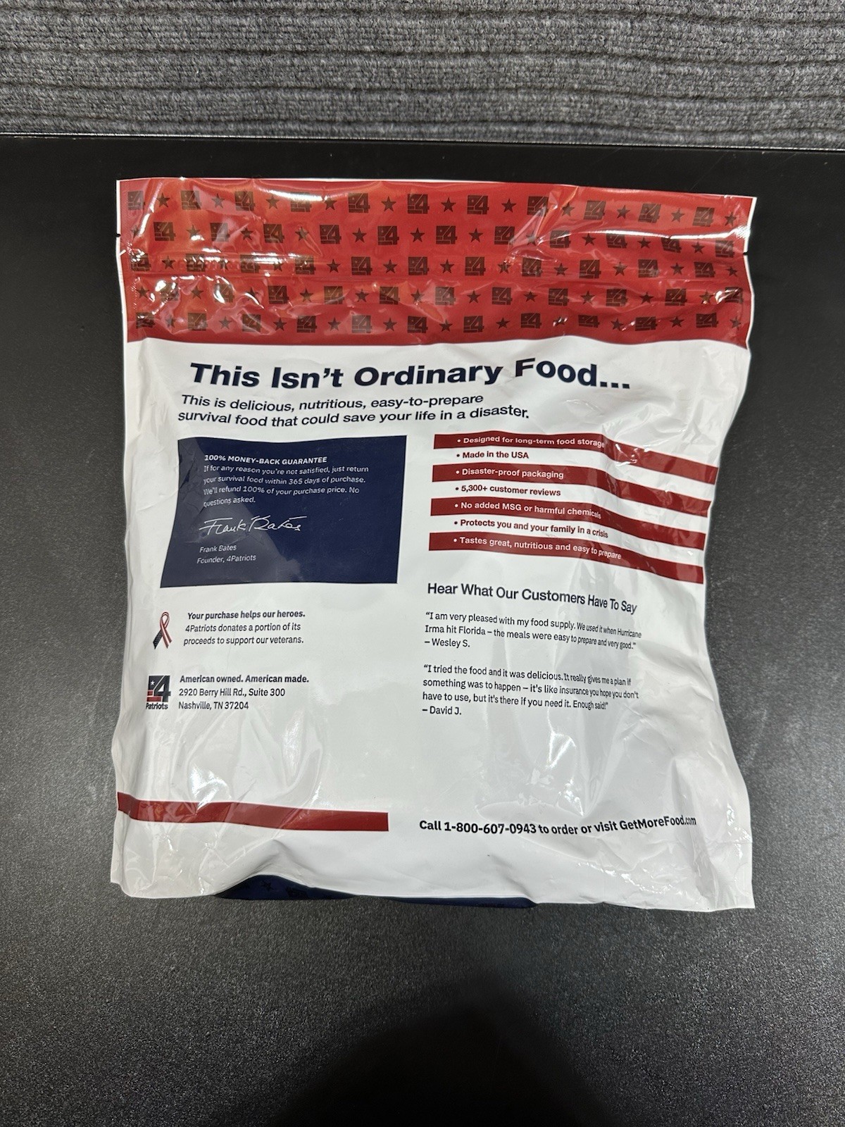 4Patriots Grab-n-Go Survival Food Kit Breakfast Lunch & Dinner Camping etc