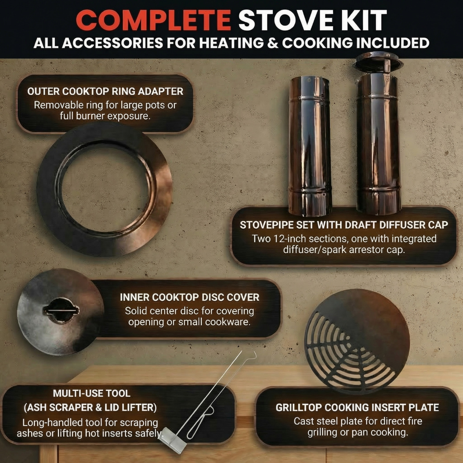 Stonehouse Forge “Trailblazer” Cookstove/Woodstove with Oven