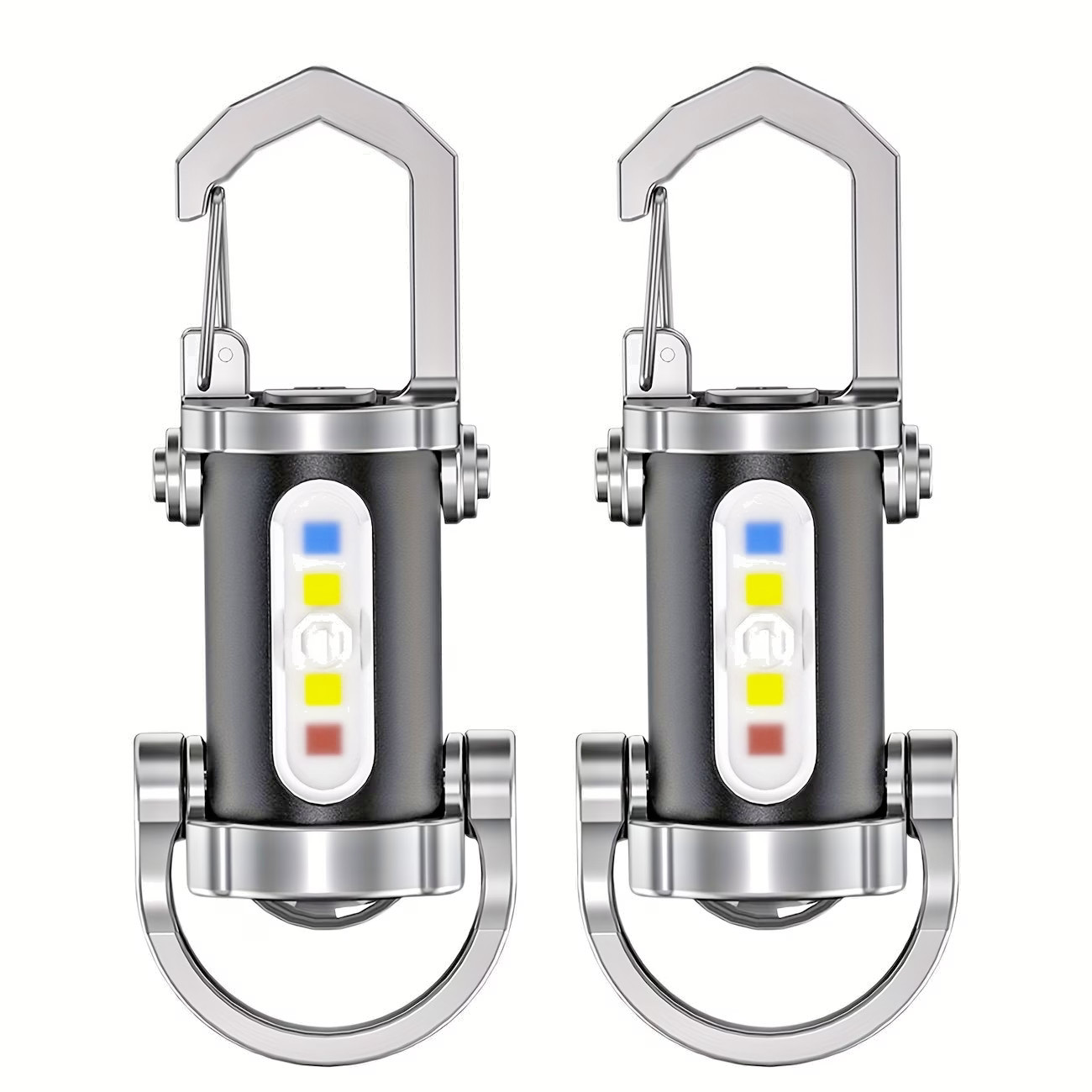 2 X Rechargeable Multi-Mode Mini Keychain Flashlight, 300LM LED work light