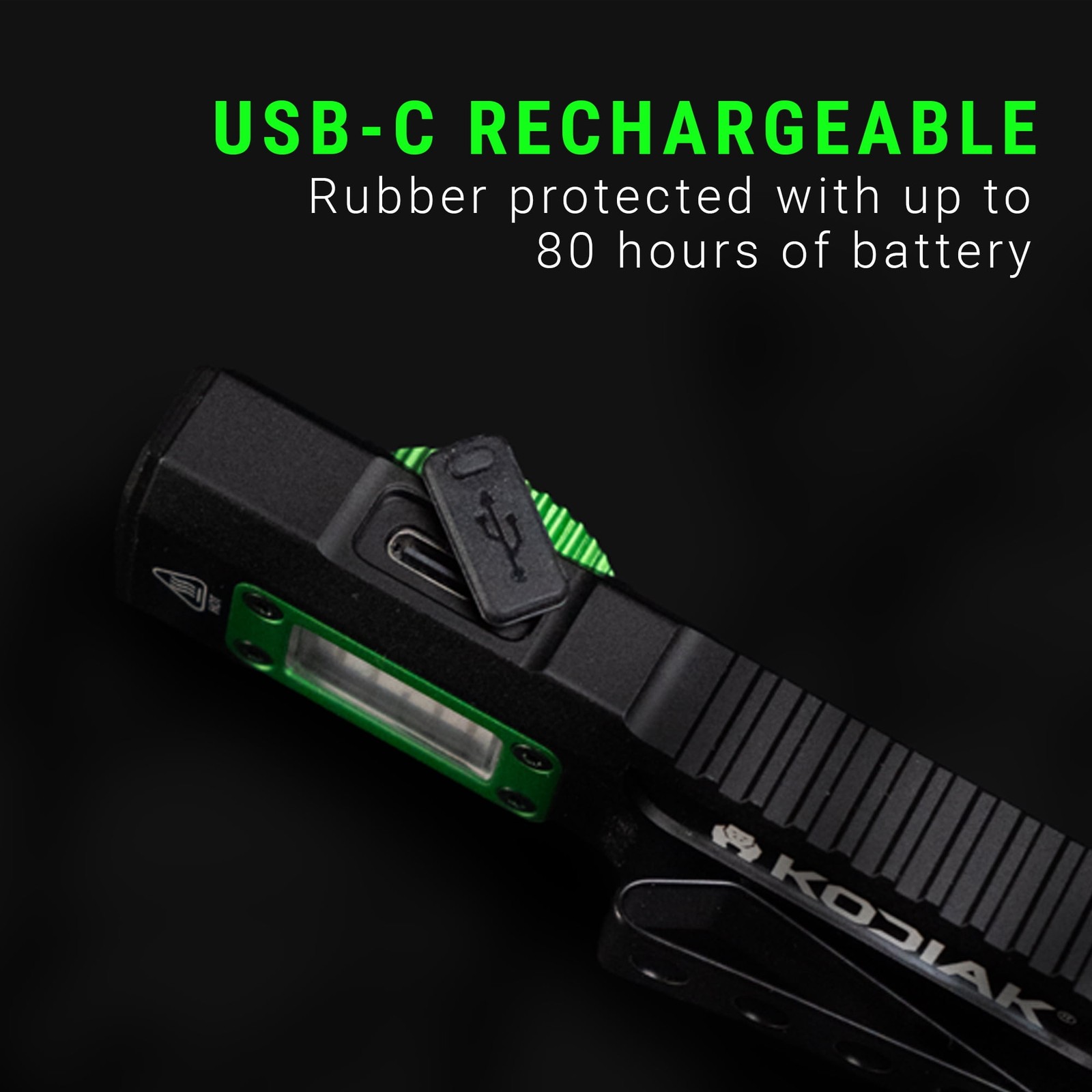 Kodiak Krux 1200-Lumen LED Work Light, USB-C Rechargeable Portable Flashlight wi