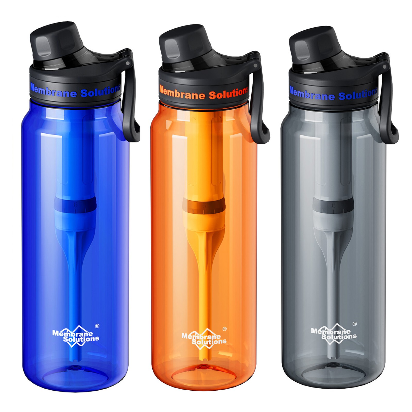 1060mL Water Filter Bottle, 2*Replaceable Filters for Daily Hydration Travel