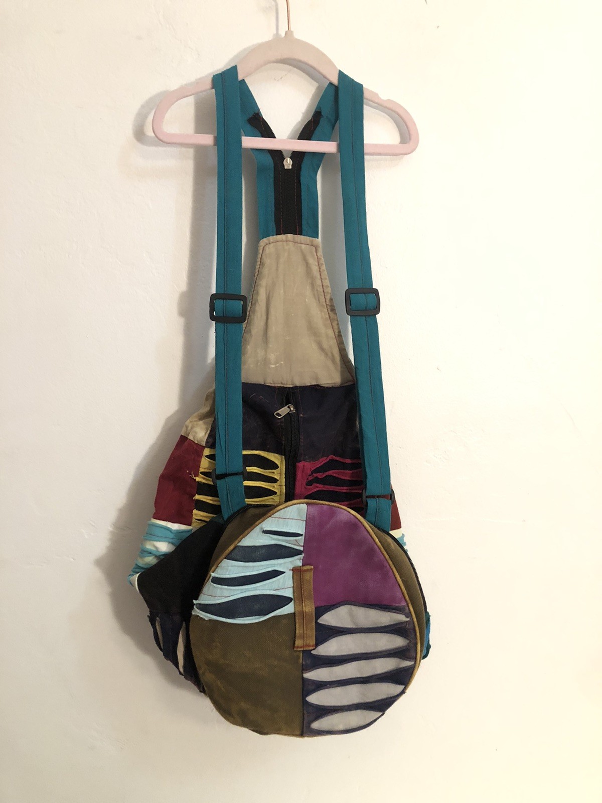 Backpack Multicolor Two Pocket Bag Unique Artsy