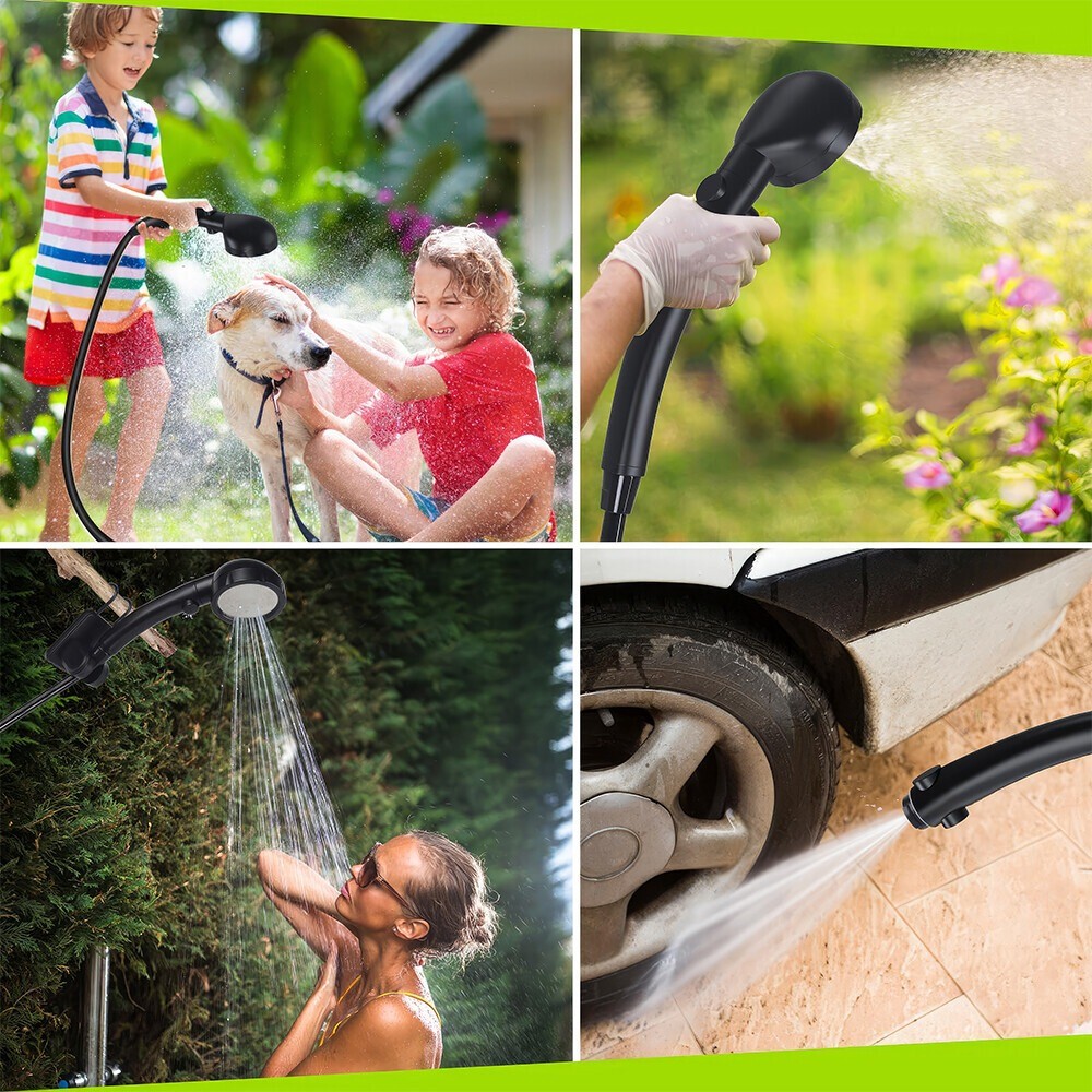 Portable Camping Shower Heater Rechargeable Outdoor 6000mAh Camp Pump for Travel