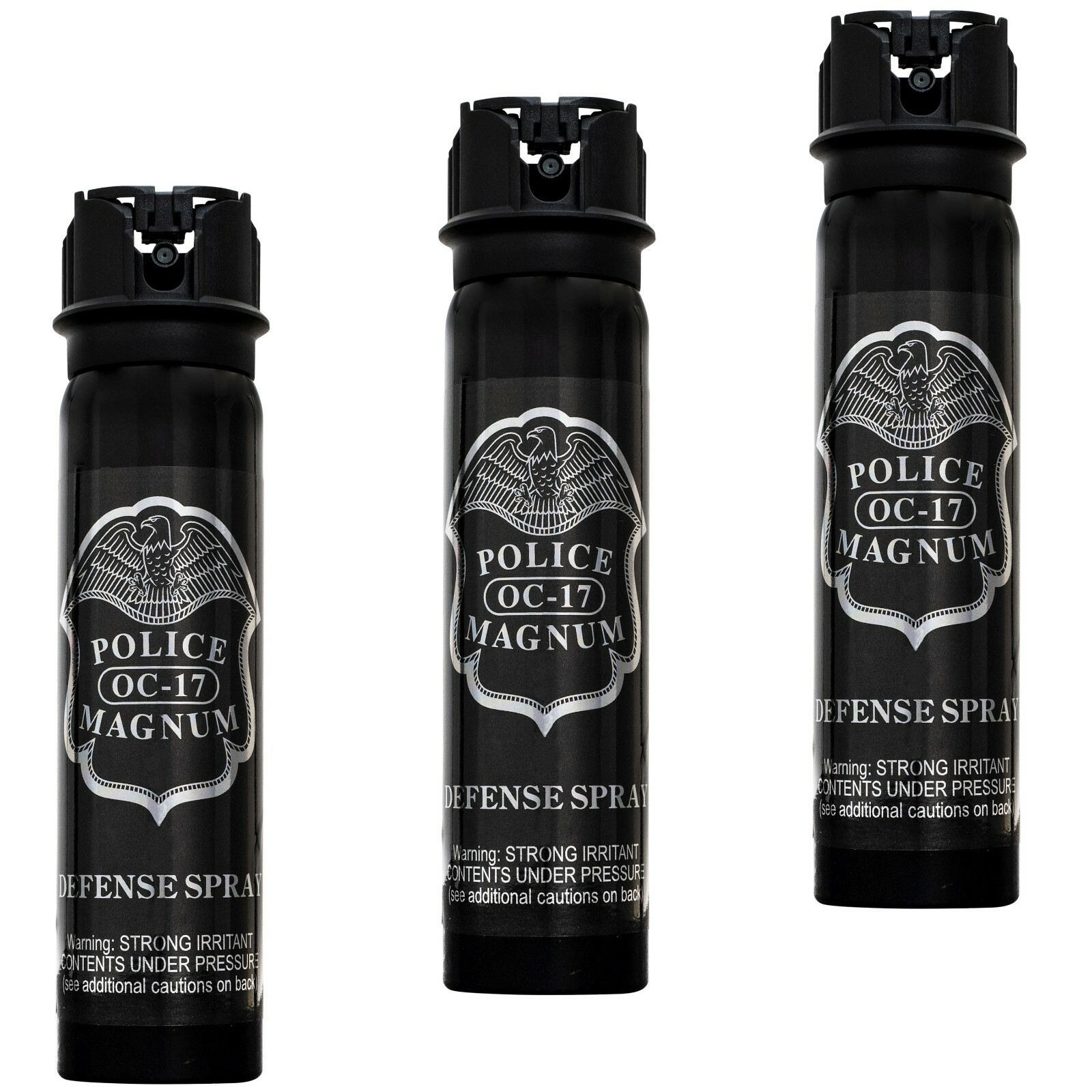 3 POLICE MAGNUM Pepper Spray 5 Ounce Flip Top Stream Defense Security Protection