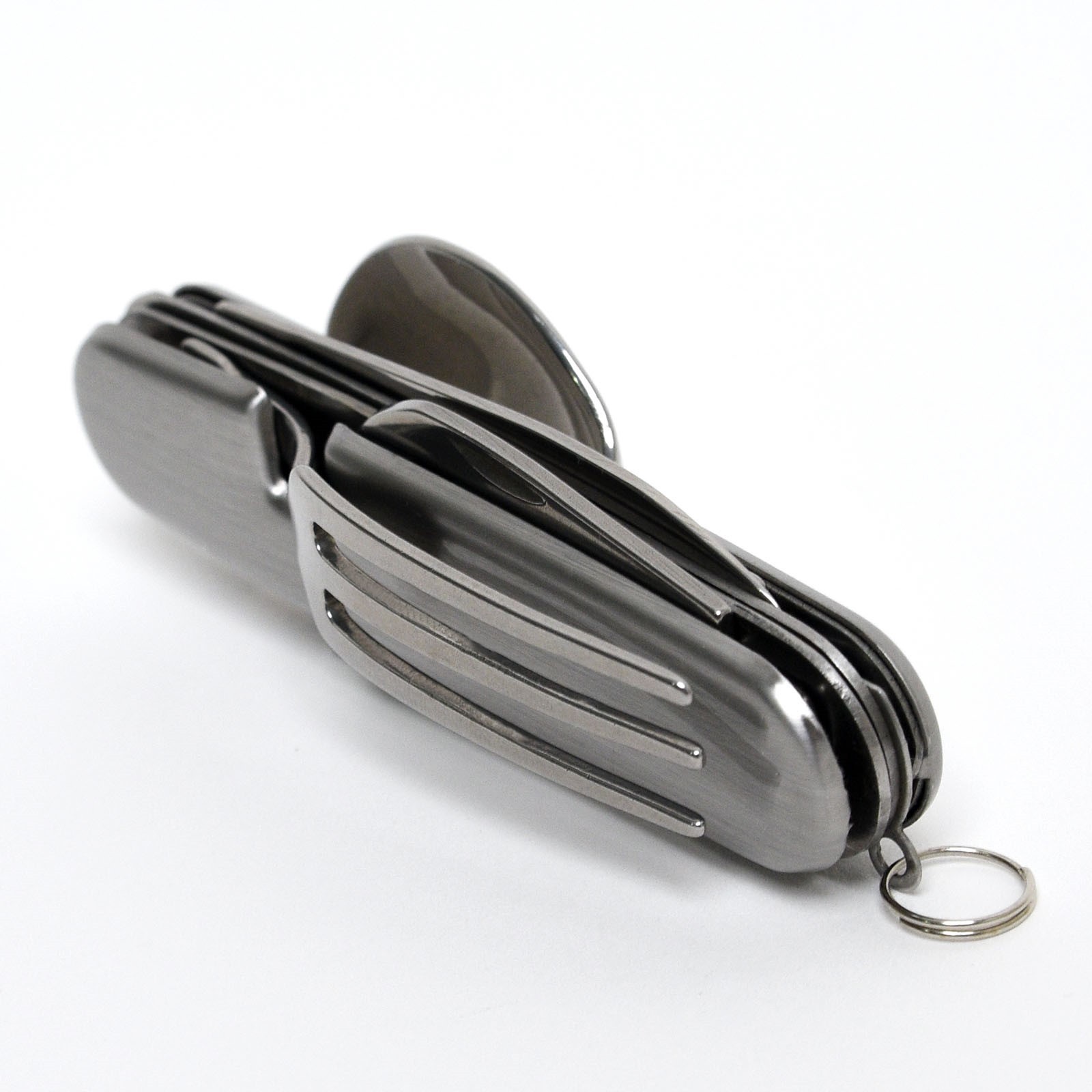 4-in-1 Folding Camping Cutlery Set Eating Utensil Fork Knife Spoon Mess Kit