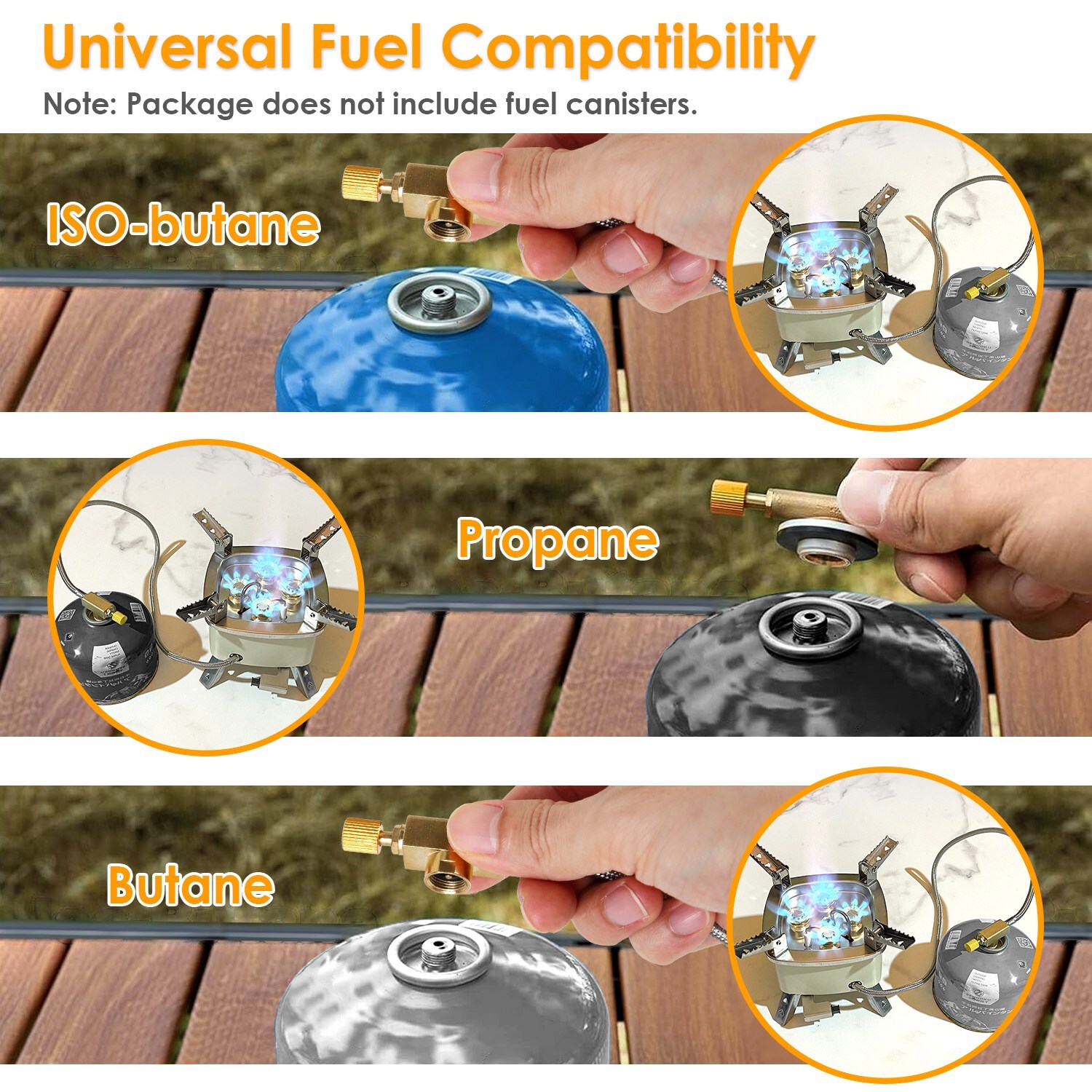 Portable Camping Stove Gas Cooking Burner Propane Butane Burner Piezo Ignition