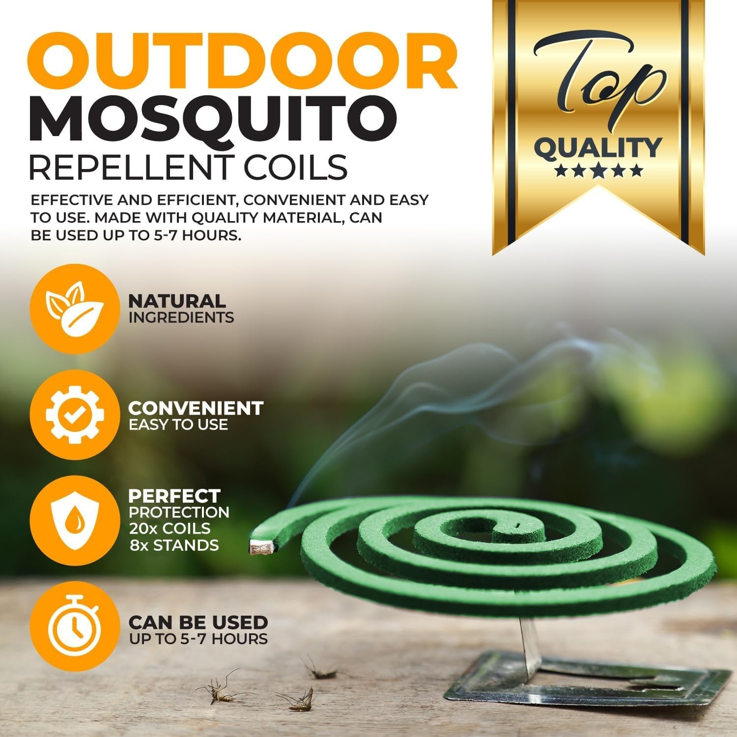 20 Coils Supreme Pro Mosquito Repellent Coils – Outdoor Use Reaches Up to 10 fts