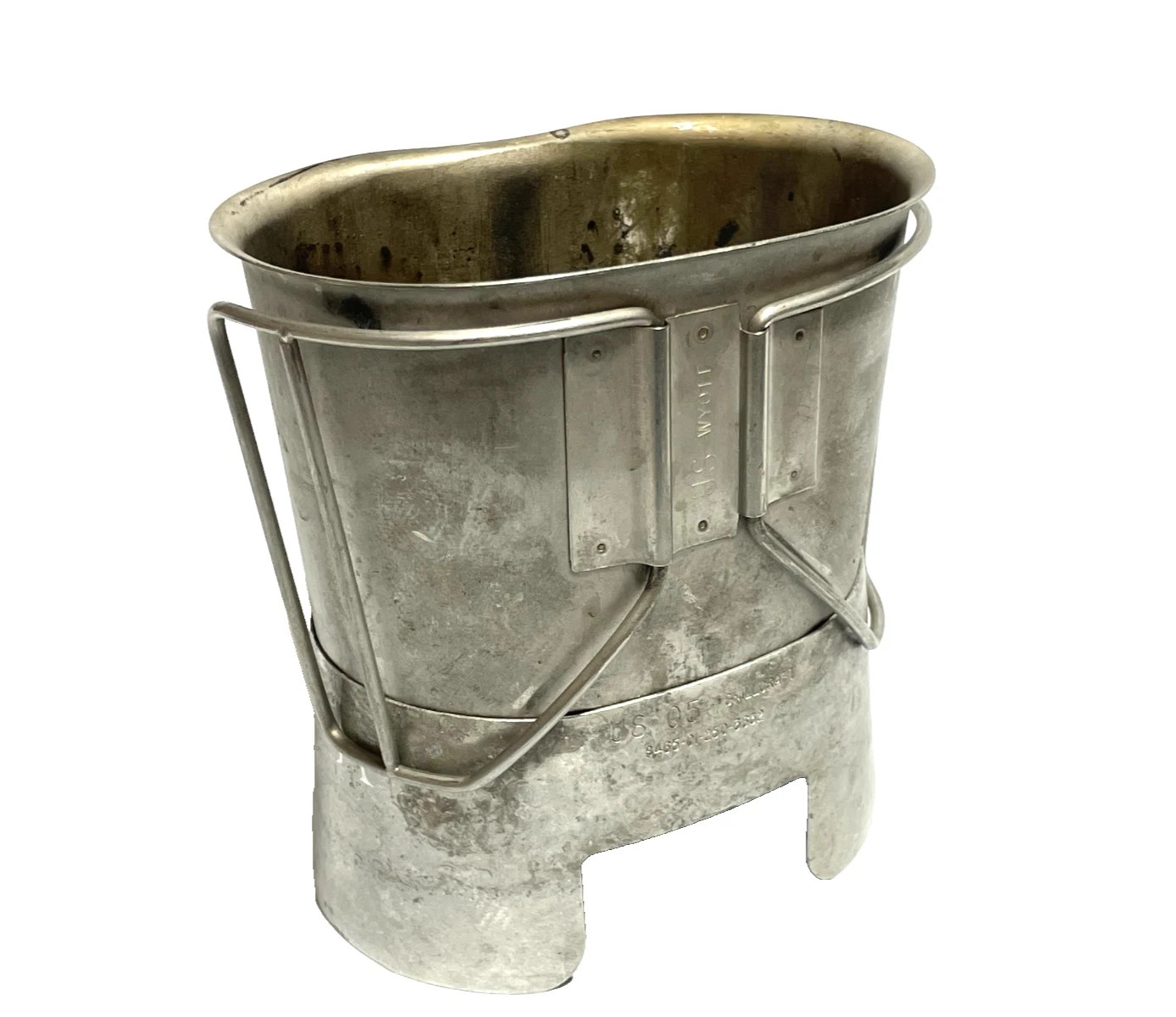 GENUINE US Military CANTEEN CUP STAINLESS and STOVE / STAND COMBO EXCELLENT
