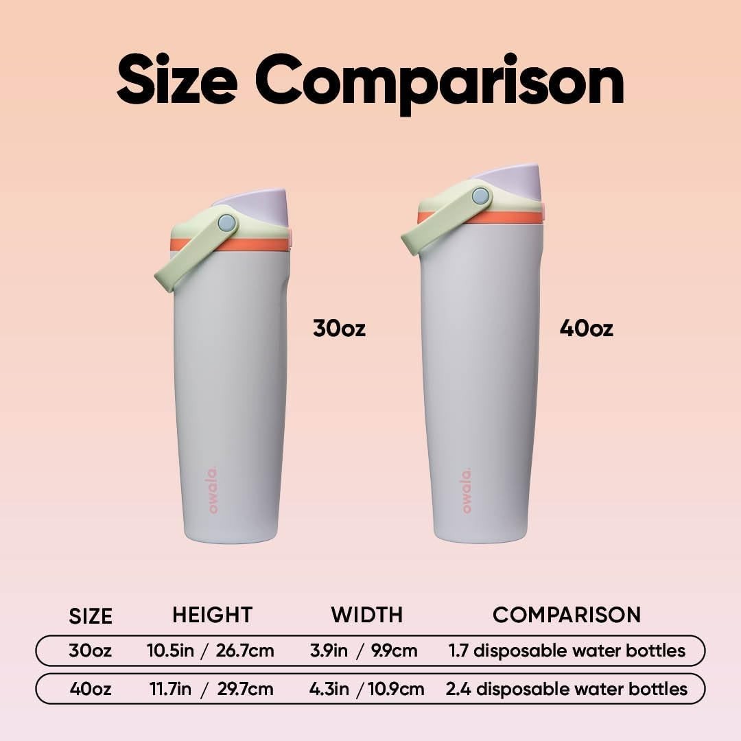 30oz Insulated Stainless Steel Water Bottle with Two-Way Spout, Beach House