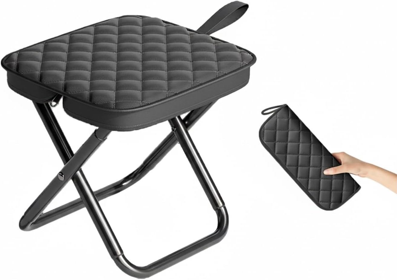 Foldable 11.8″ Pocket Chair Lightweight Travel Stool Portable Camping Hike Chair
