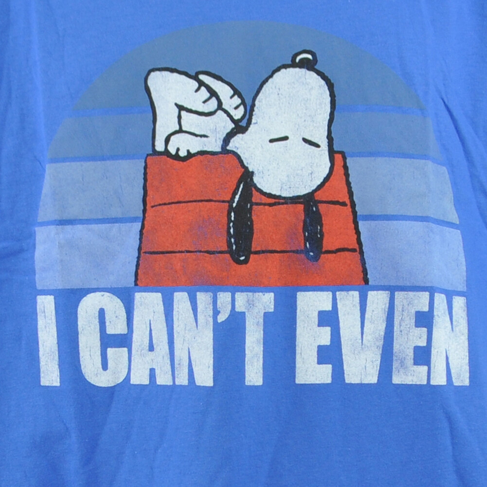 Peanuts Hybrid Snoopy I Can’t Even Blue Short Sleeve Adults Tshirt Tee