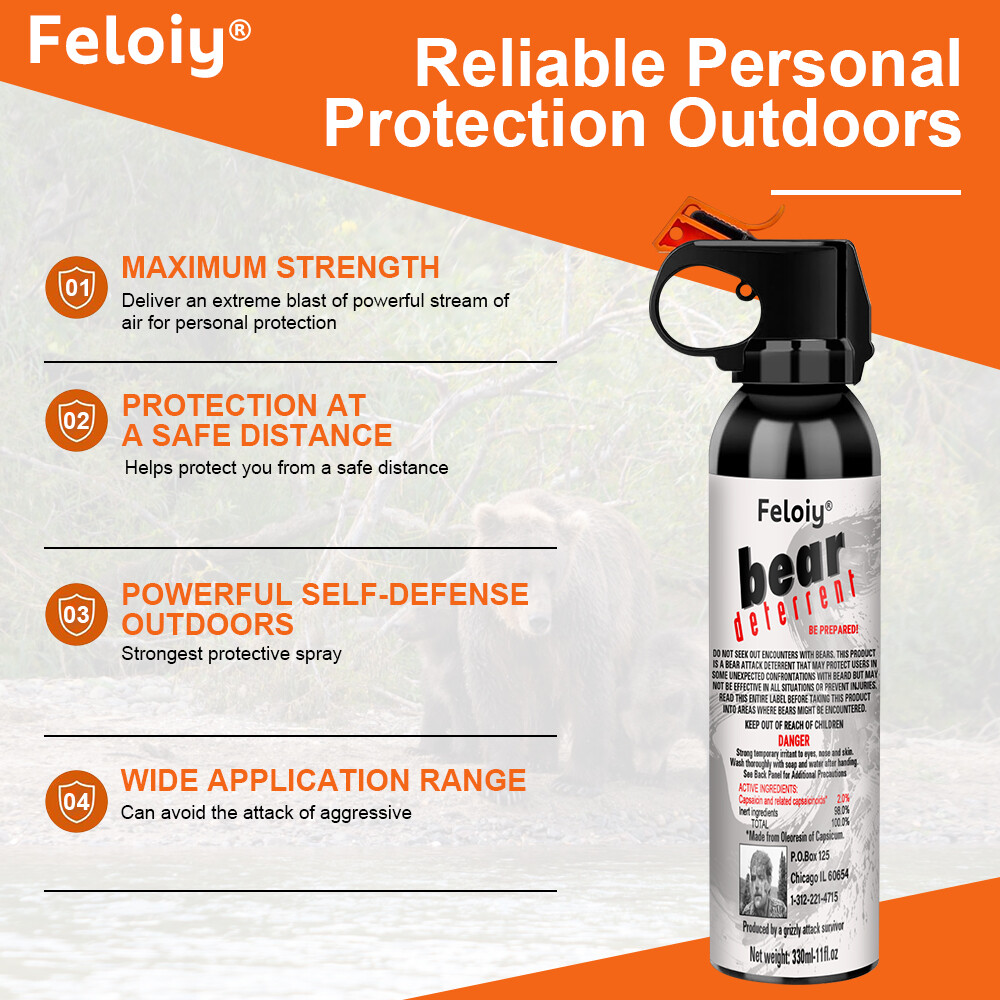 Feloiy Pepper Spray, 1 PACK, 11 oz Cans, 30 ft Range, NEW