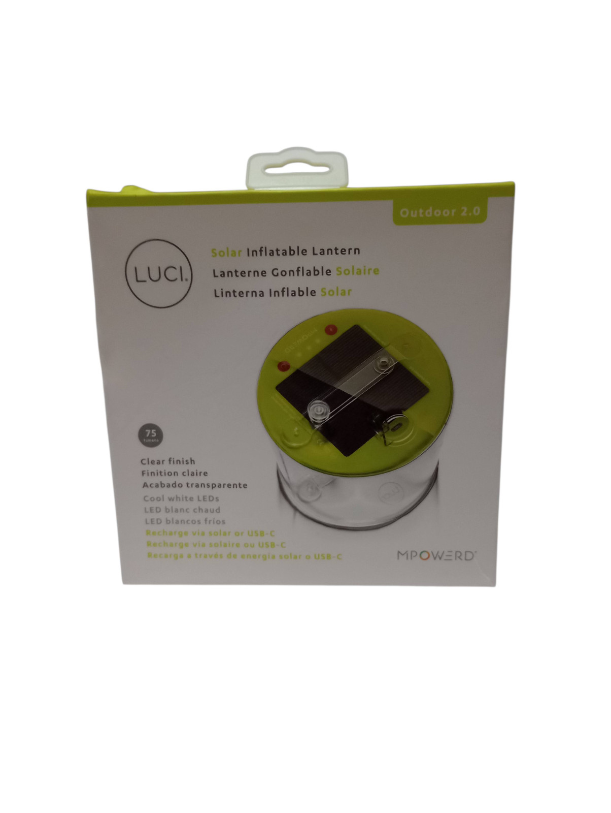 MPOWERD Luci Original Outdoor 2.0 Inflatable Solar Lantern 75 Lumens Waterproof