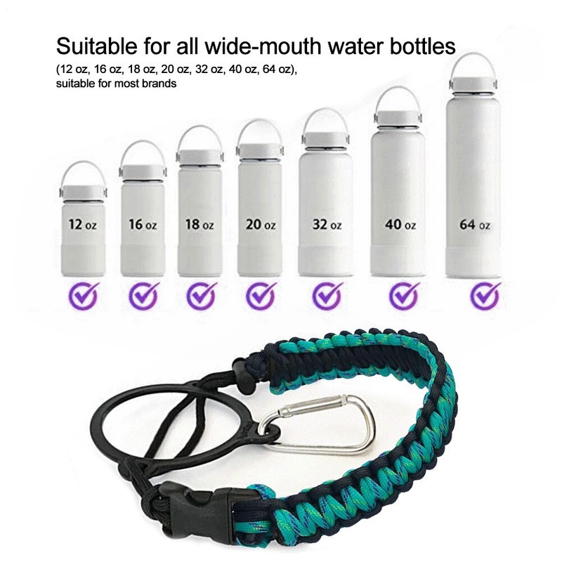 Cup Holder Water Bottle Handle Strap Fits Wide Mouth Paracord For Hydro Flask