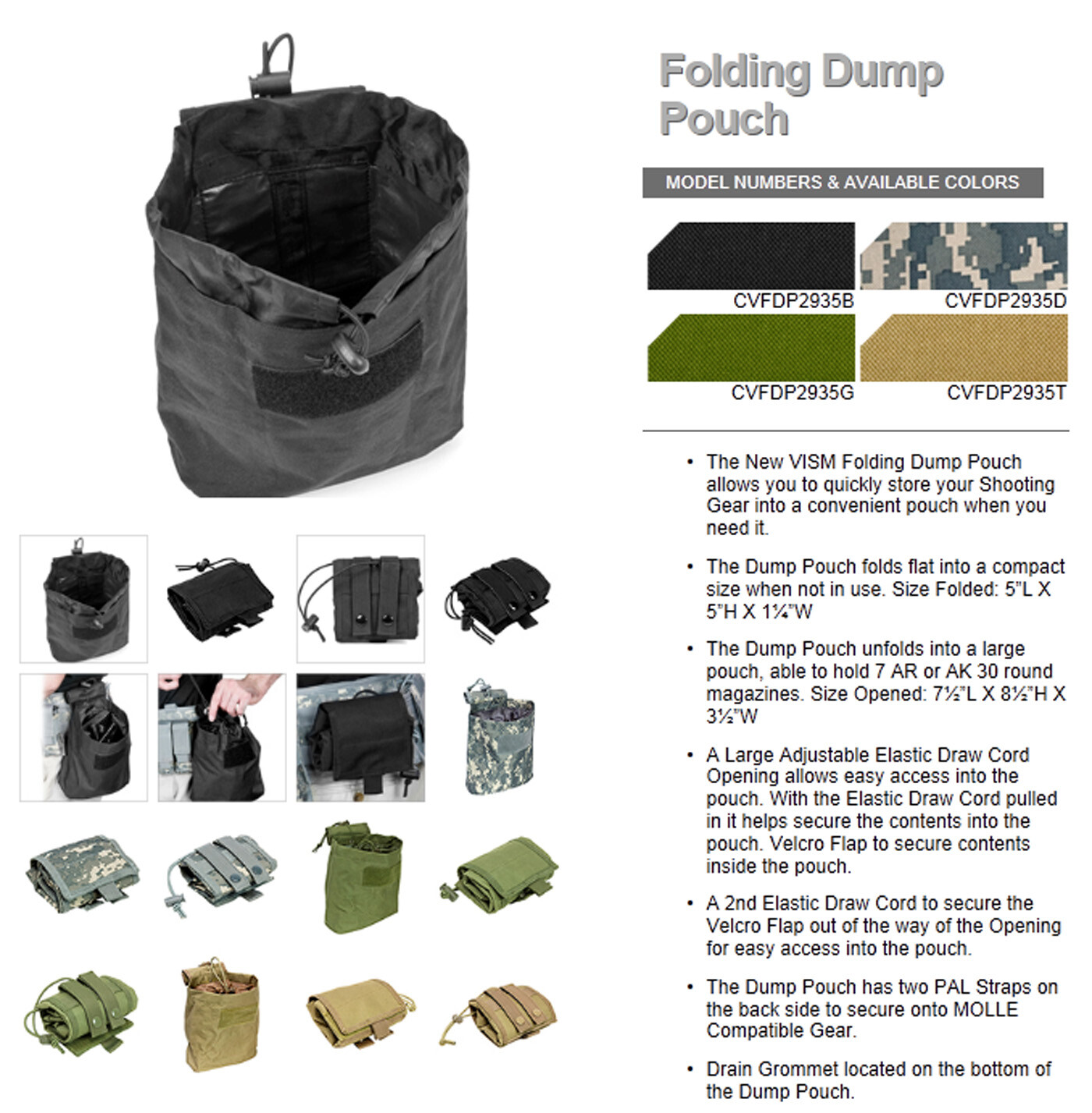 VISM / NcStar MOLLE Dump pouch CVFDP2935 – choose an available color