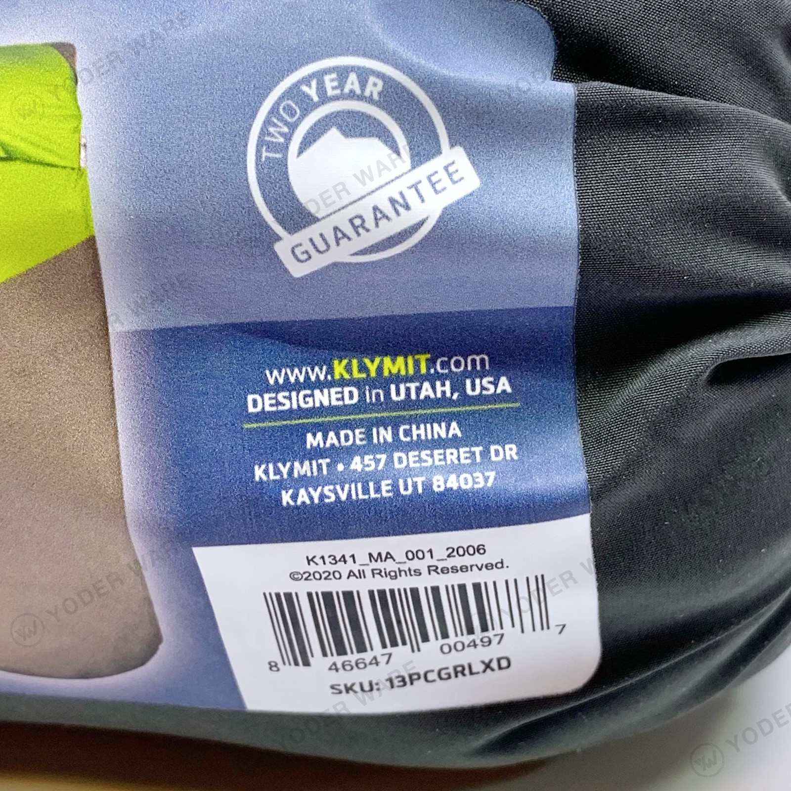 KLYMIT V Sheet Luxe Green/Grey 76″ X 30″ Sleeping Pad Cover For Static V Luxe