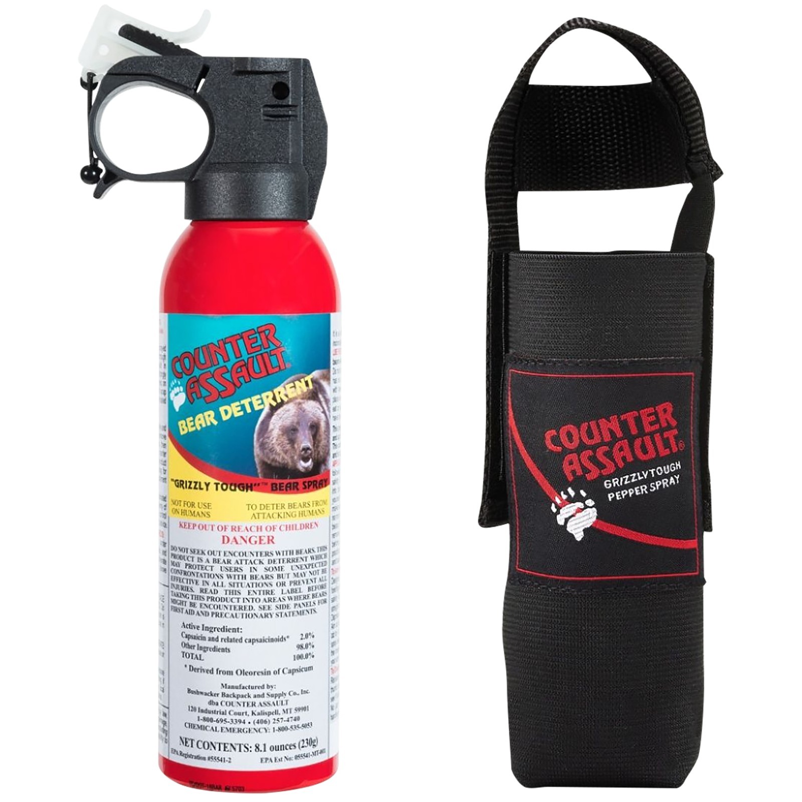 Counter Assault 32-Foot (8.1 oz.) Bear Spray Deterrent Includes Holster