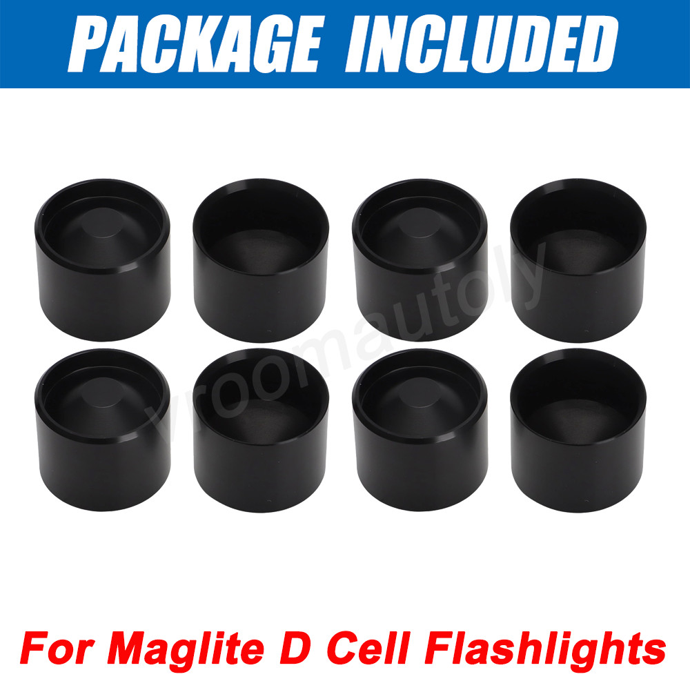 For Maglite C/D Cell Dry Storage Hidden Cups , Anodized Aluminum Non Freeze Plug