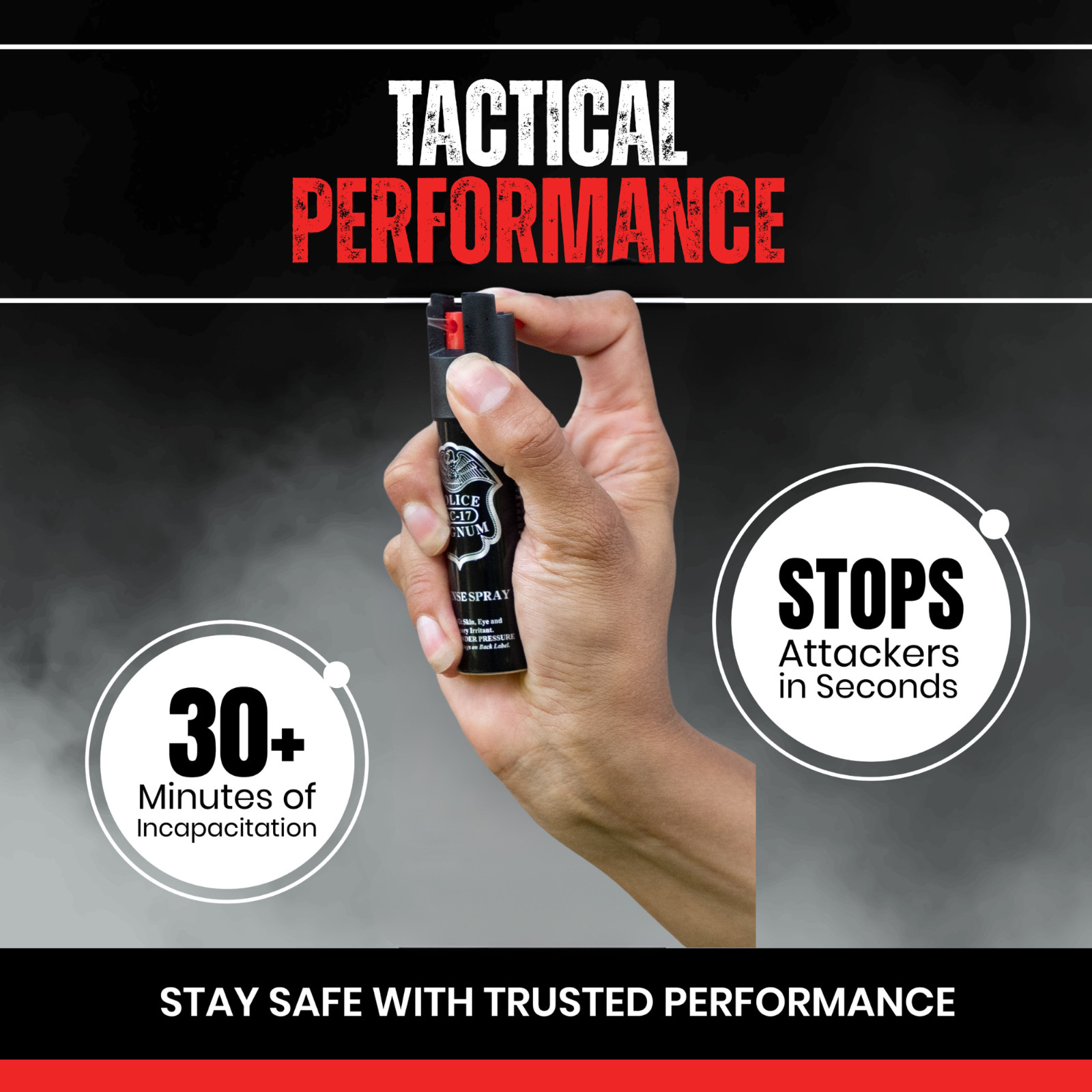 3 PACK Police Magnum pepper spray 3/4oz Safety Lock Defense Security Protection