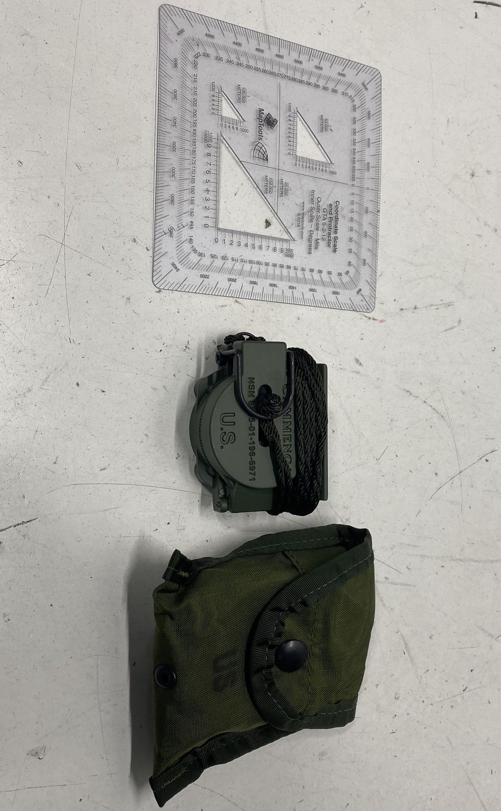 Cammenga US Military Lensatic Compass NSN 6605-01-196-6971 MapTools Protractor